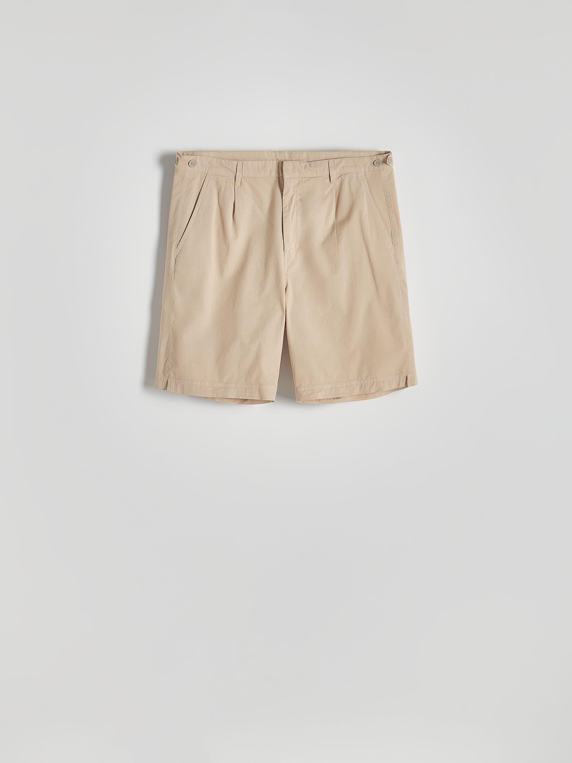 Cream Plain Chino Shorts, , large image number 1