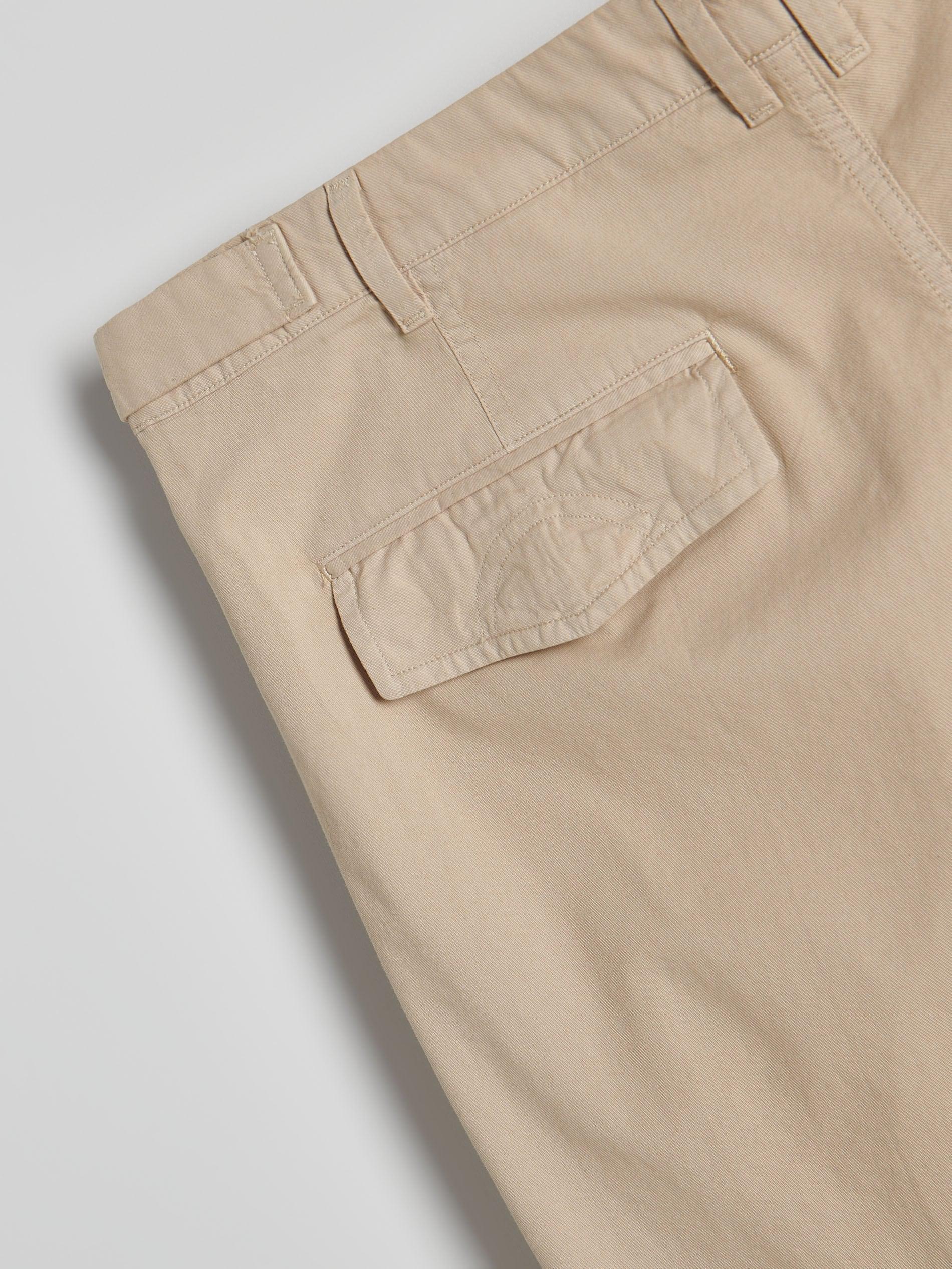 Cream Plain Chino Shorts, , large image number 2