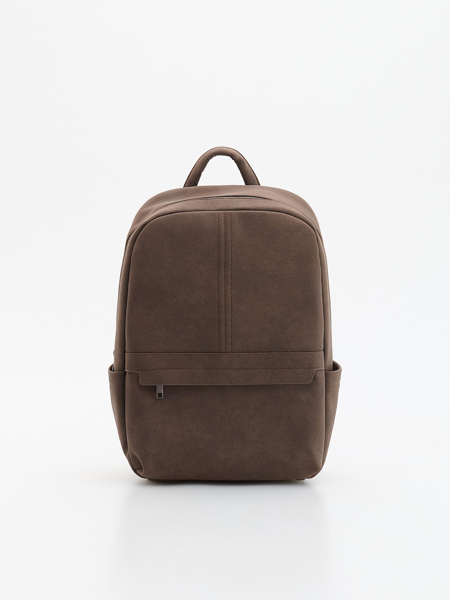 Brown Spacious Backpack With Handle, Brown, medium