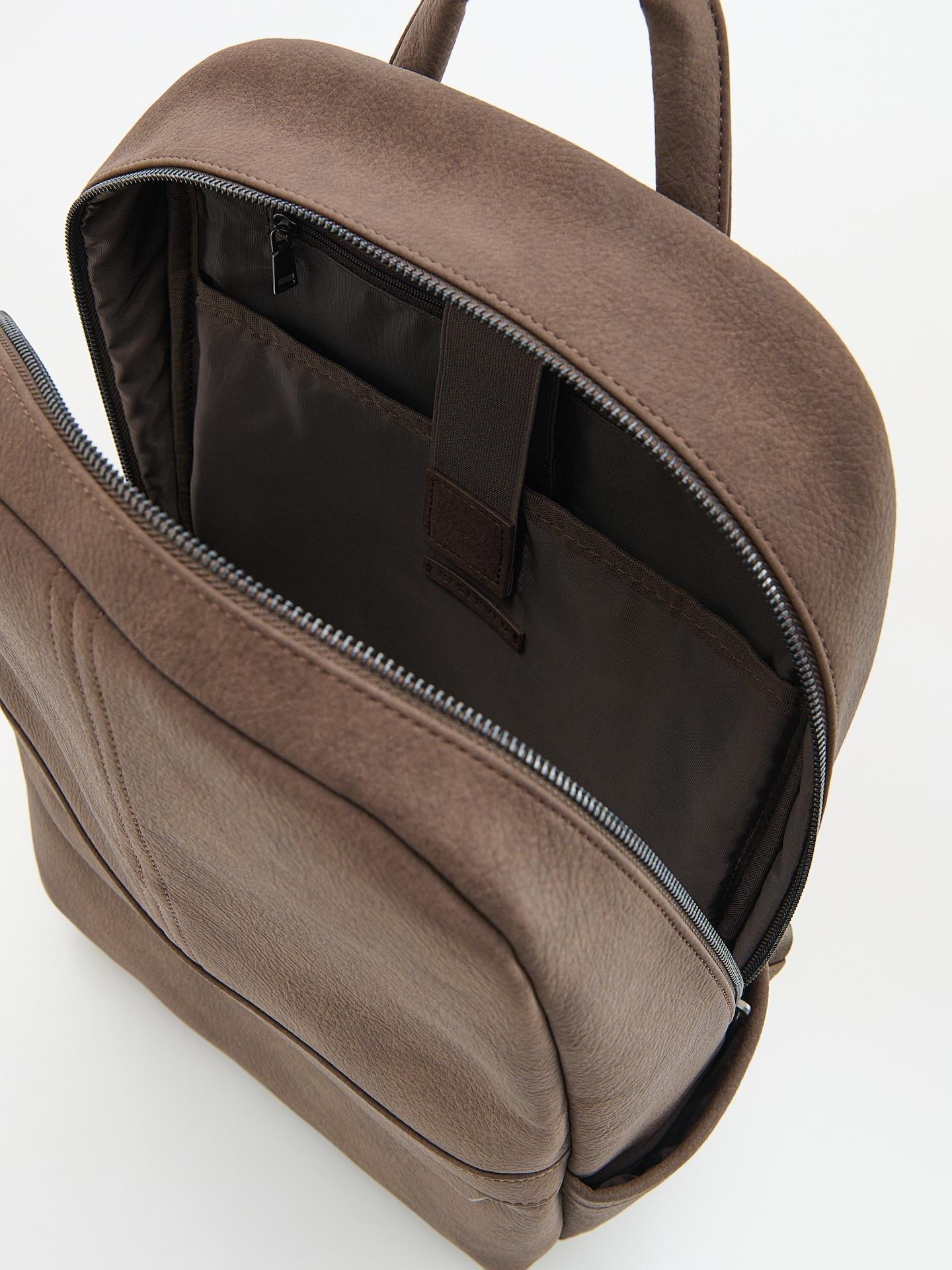 Brown Spacious Backpack With Handle, Brown, medium