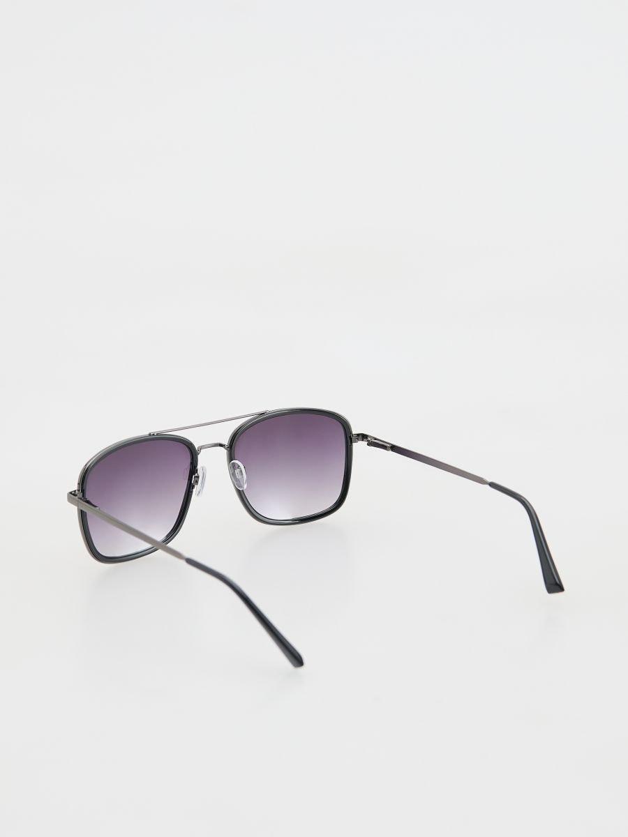 Black Aviator Sunglasses, Black, large image number 1