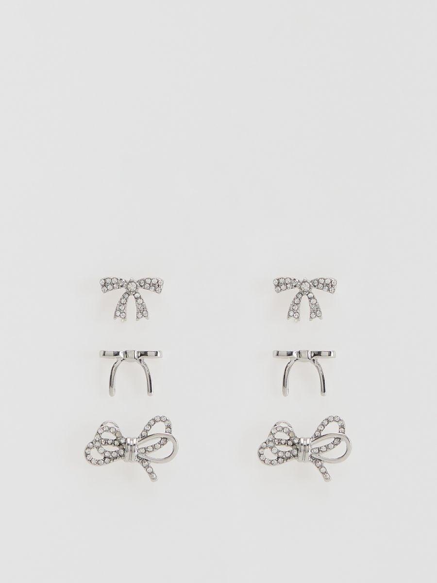 Silver Earrings Set, Silver, medium