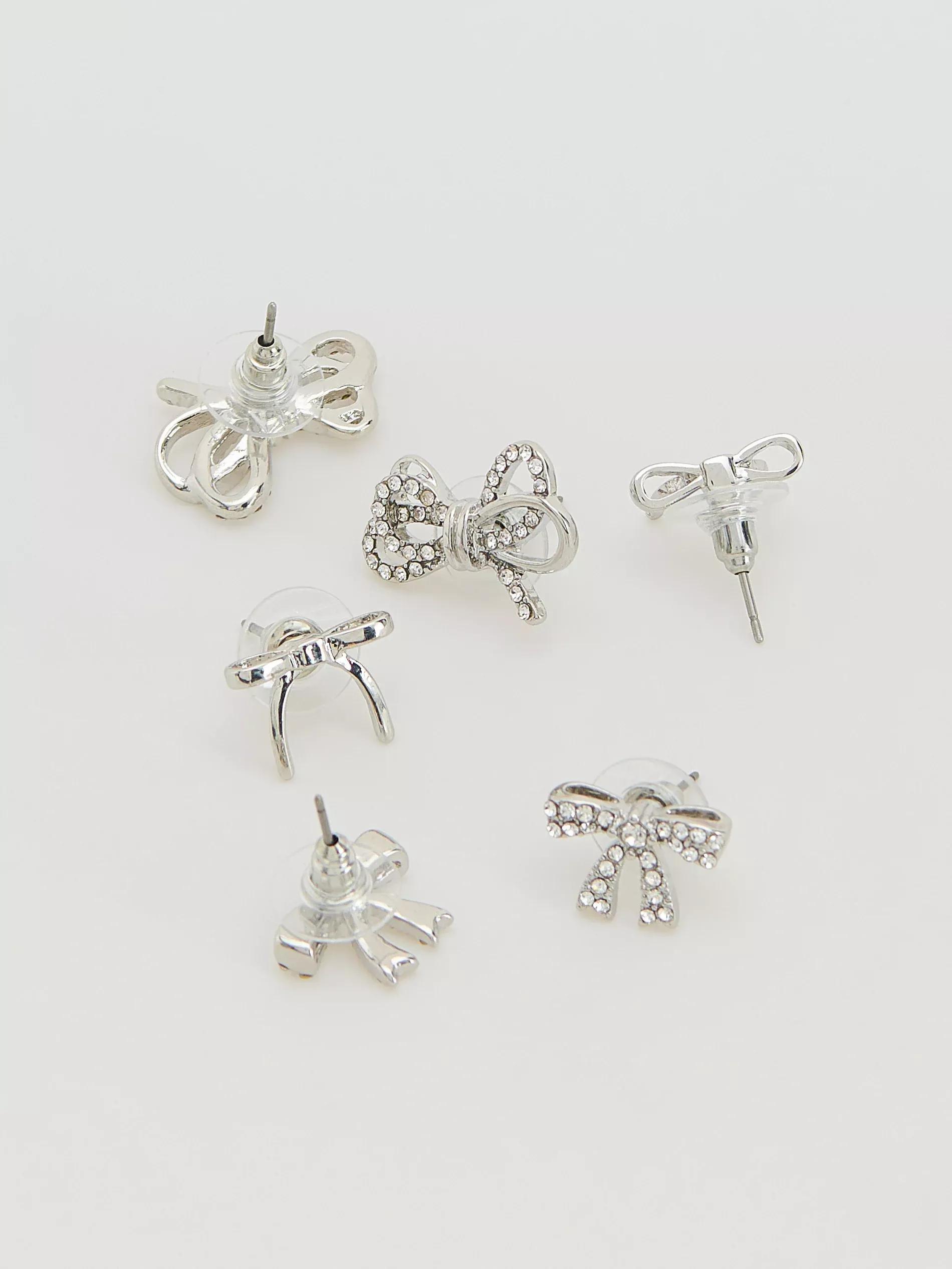 Silver Earrings Set, Silver, large image number 1