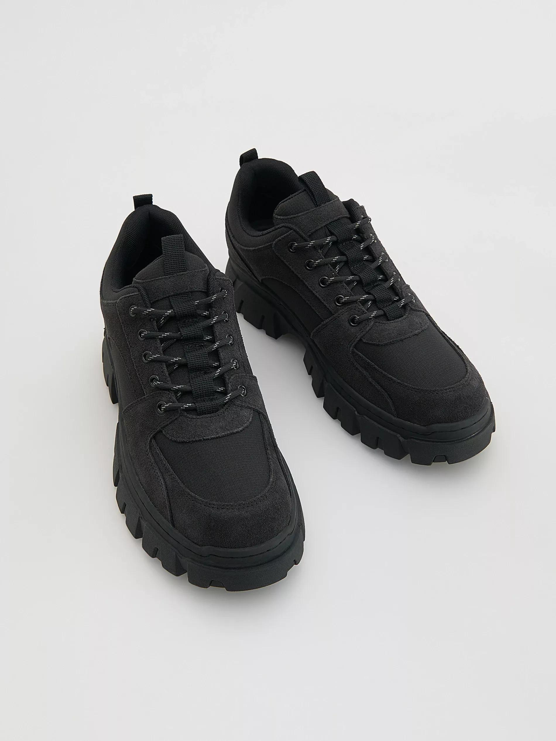 Grey Combined Materials Shoes, Grey, medium