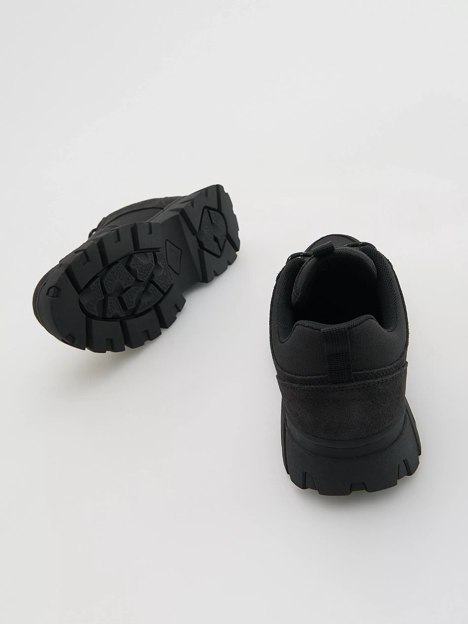 Grey Combined Materials Shoes, Grey, medium