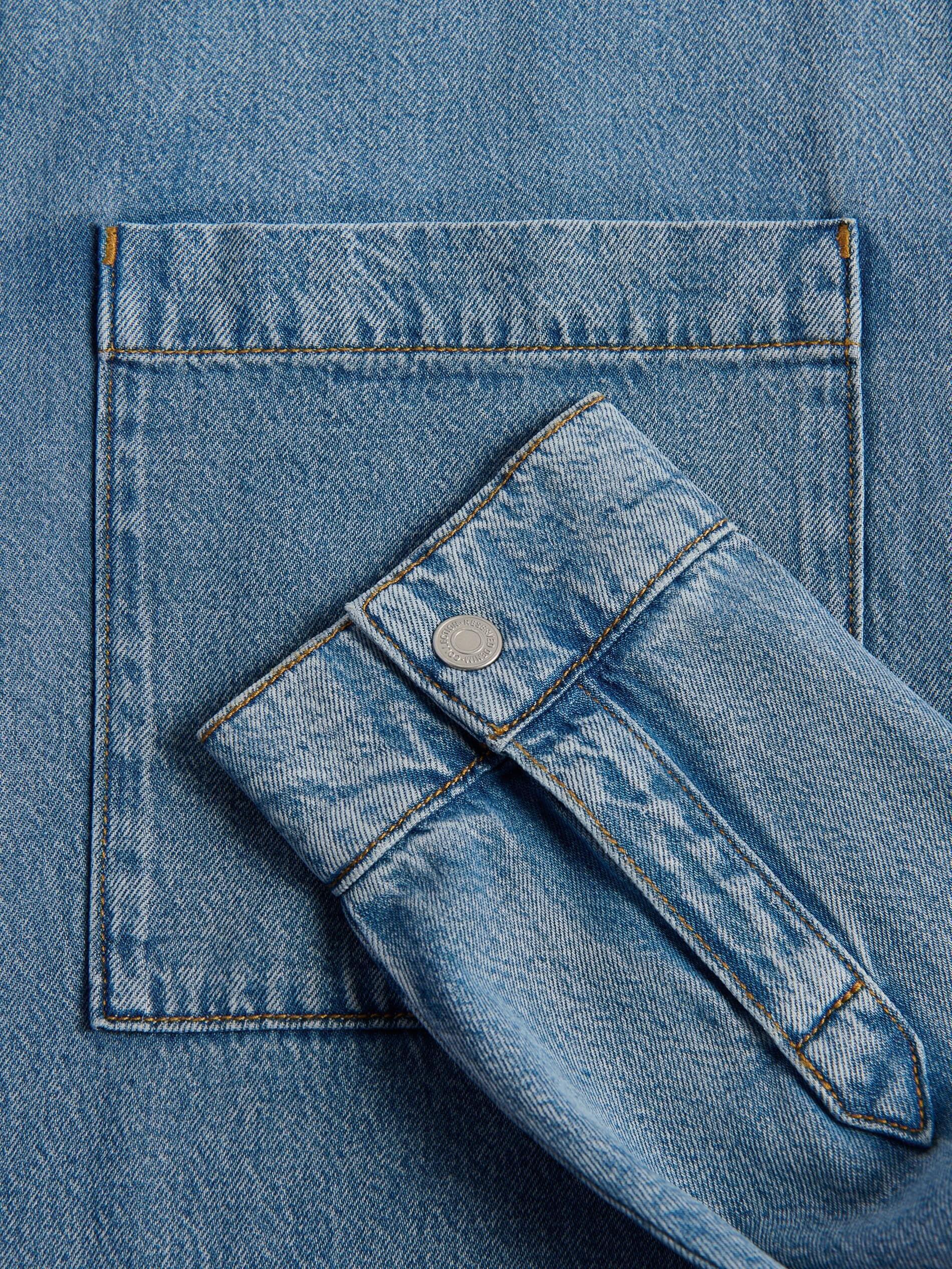 Blue Denim Shirt With Lyocell, Blue, large image number 1