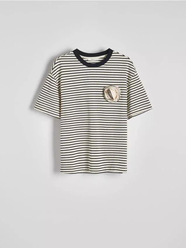 Black Striped T-Shirt, , large image number 1