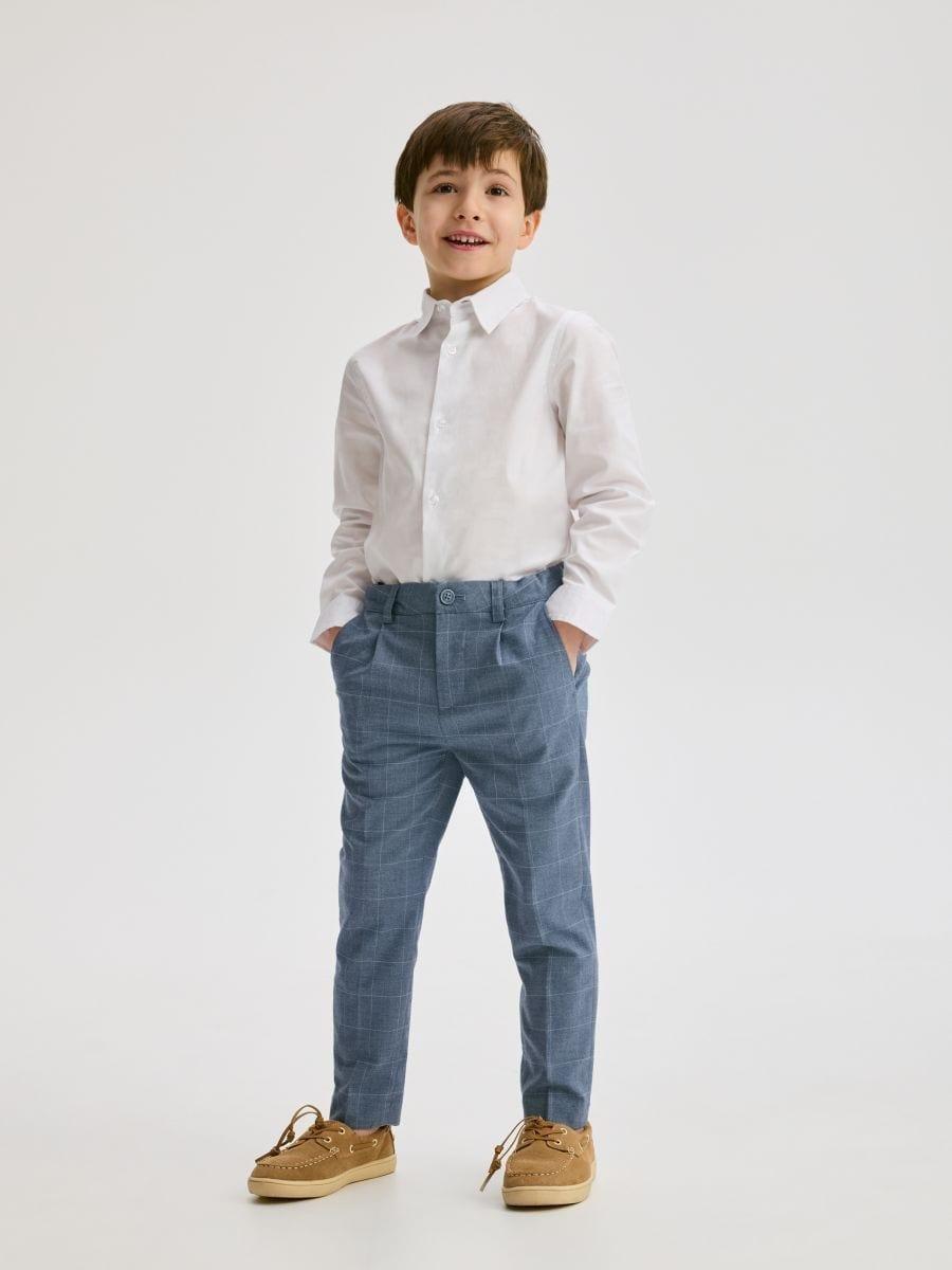 Blue Regular, Elegant Trousers, , medium