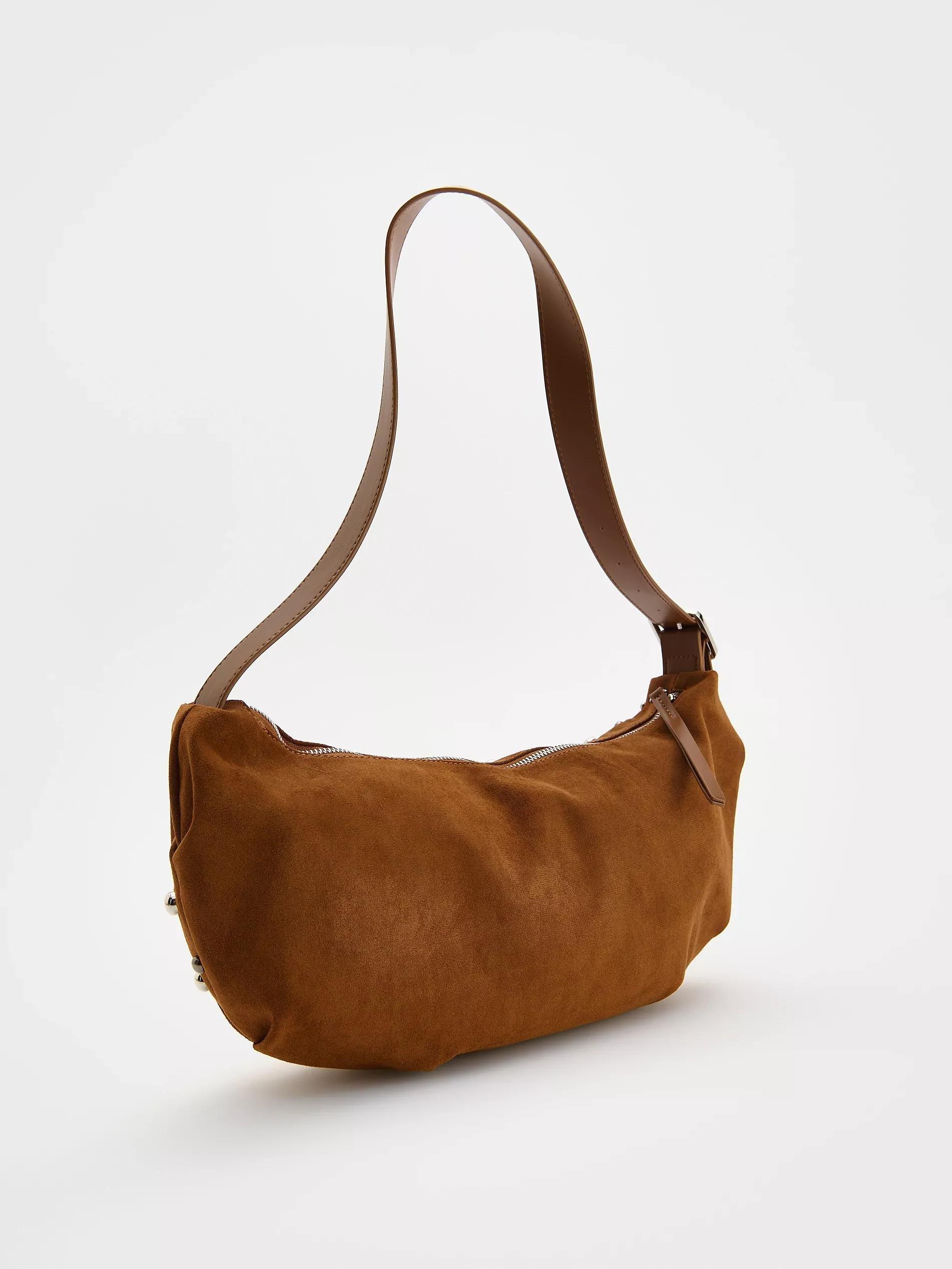 Brown Shoulder Bag With Stud Details, Brown, large image number 5