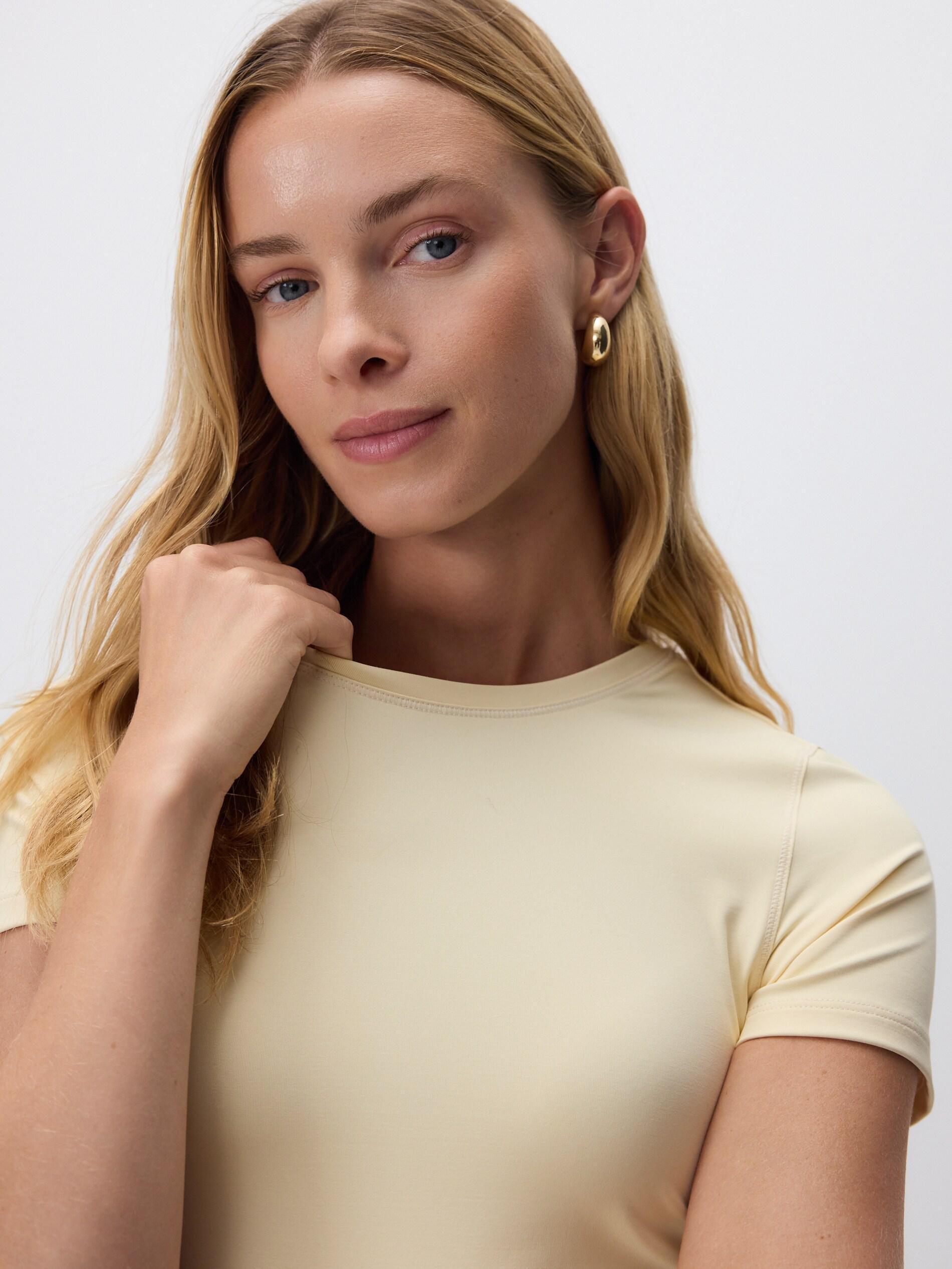 Yellow Plain Regular Fit T-Shirt, Yellow, medium