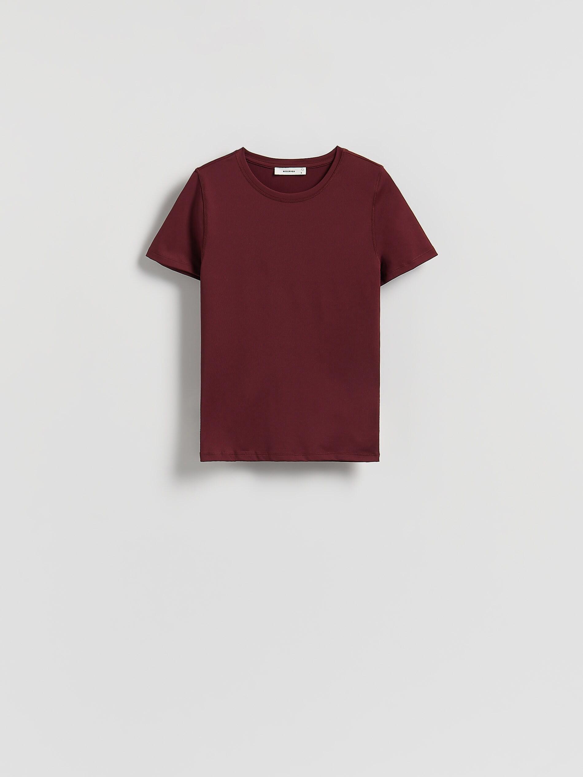 Maroon Plain Regular Fit T-Shirt, Burgundy, large image number 4
