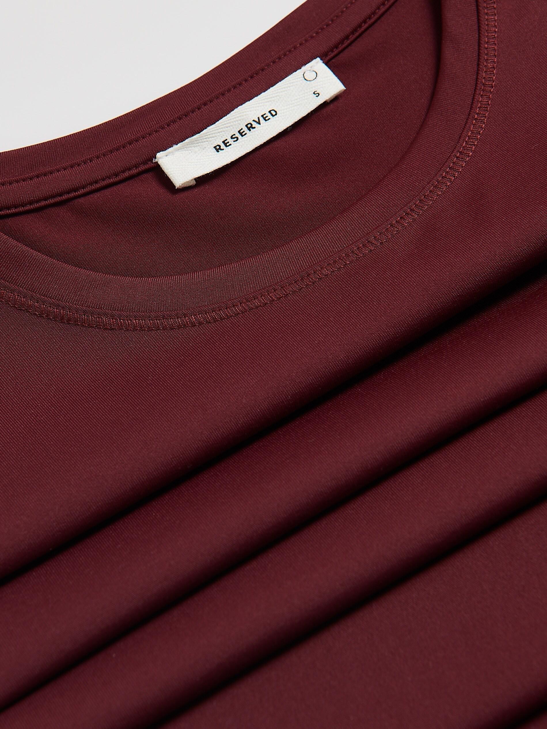 Maroon Plain Regular Fit T-Shirt, Burgundy, large image number 5