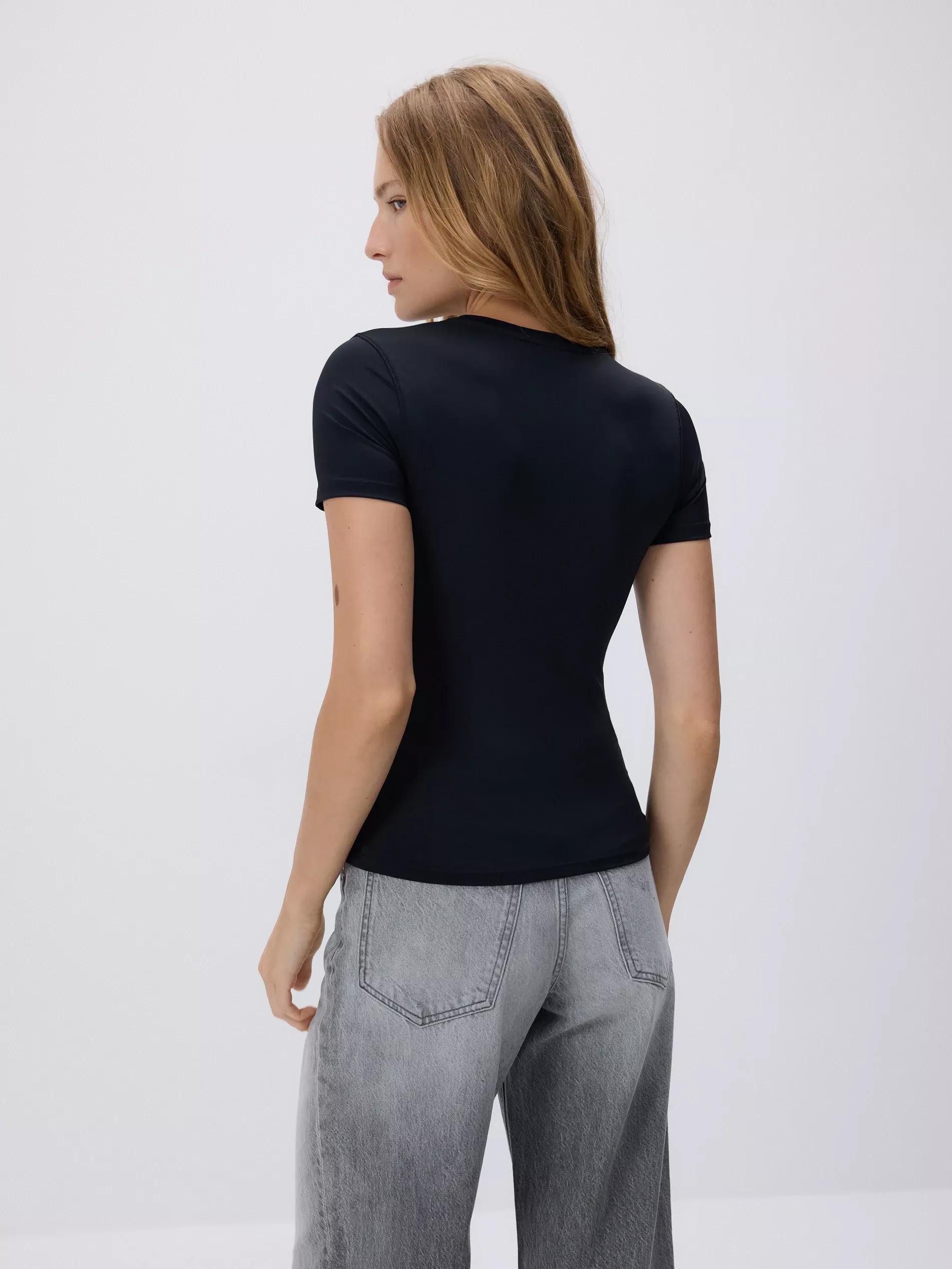 Black Plain Regular Fit T-Shirt, Black, large image number 3