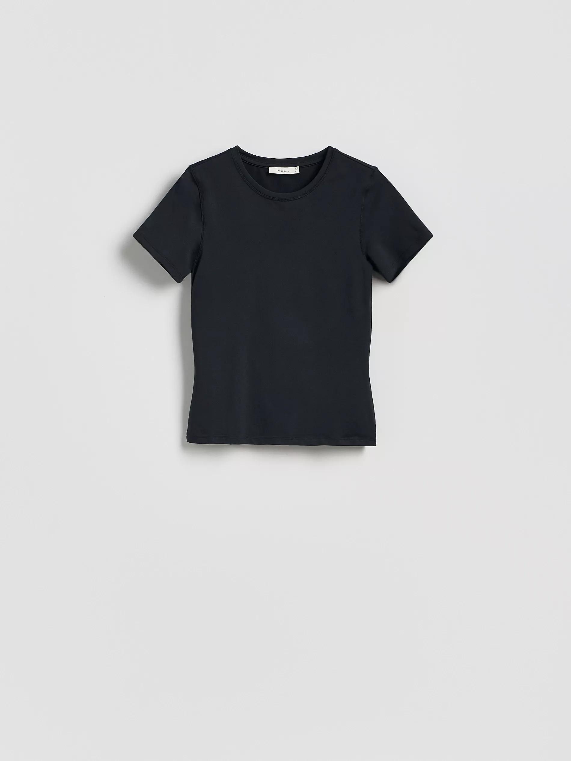 Black Plain Regular Fit T-Shirt, Black, large image number 4
