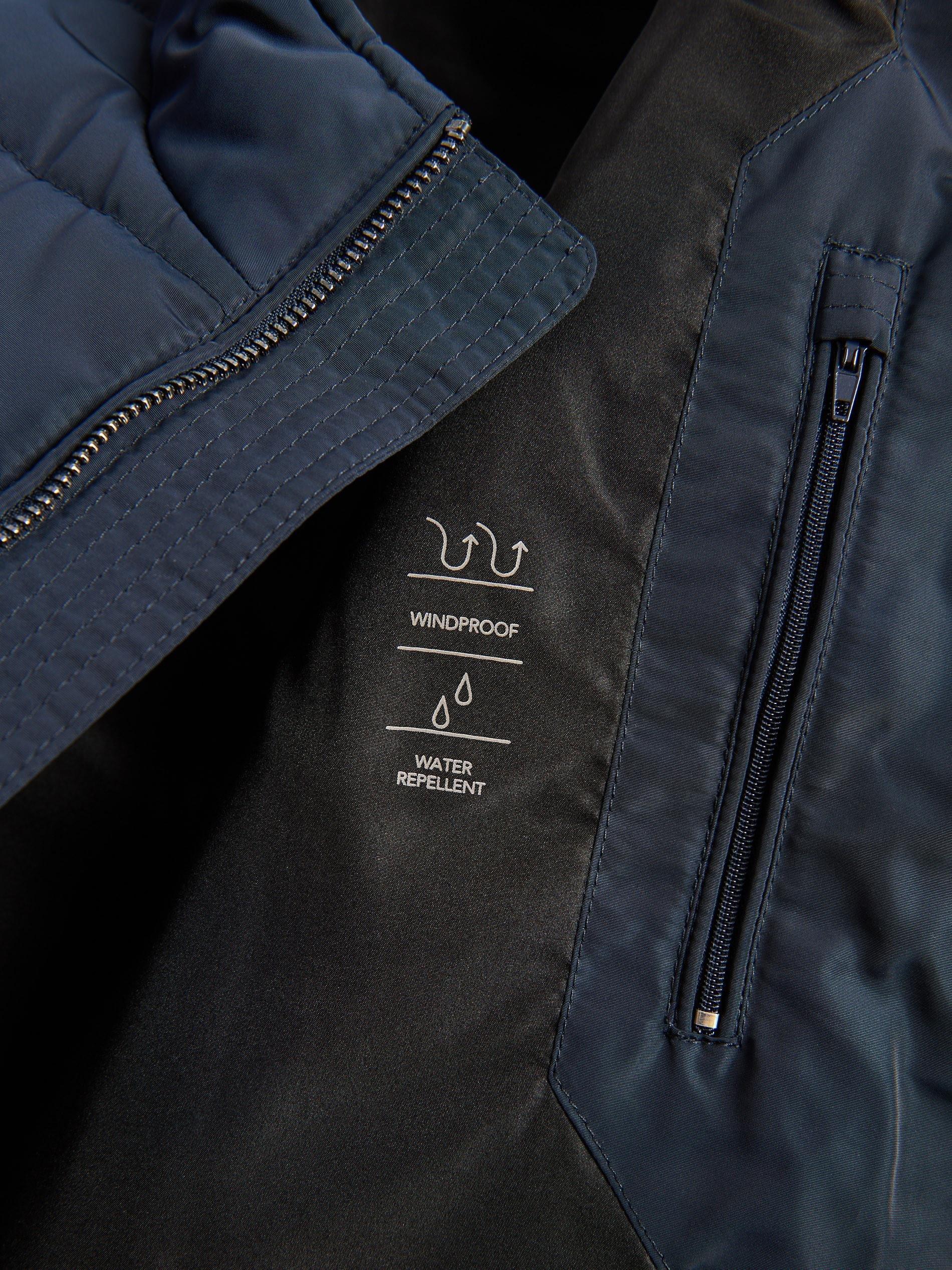 Navy Quilted Biker Jacket, Navy, large image number 5