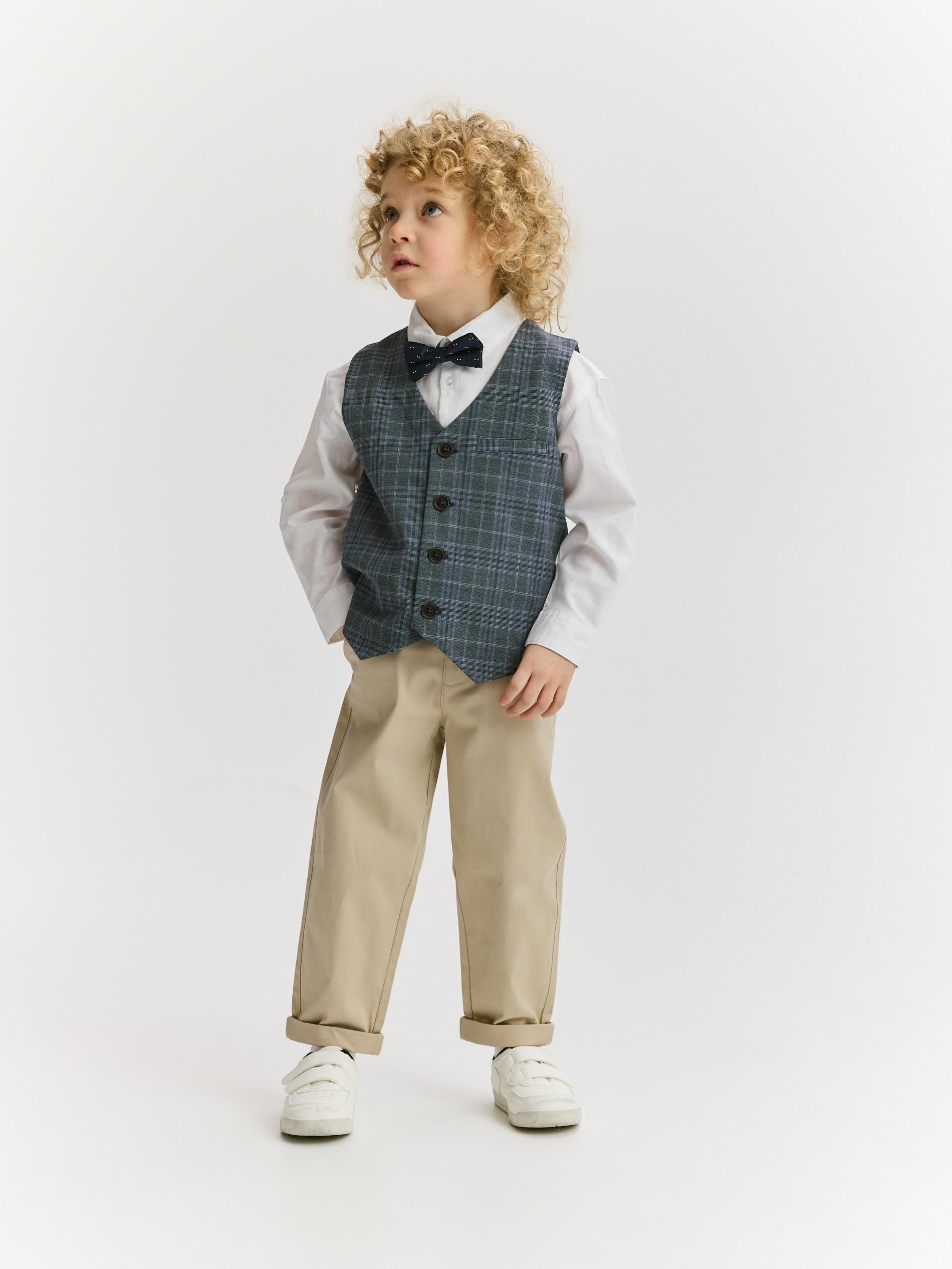White Elegant Set With Bow Tie, White, large image number 0
