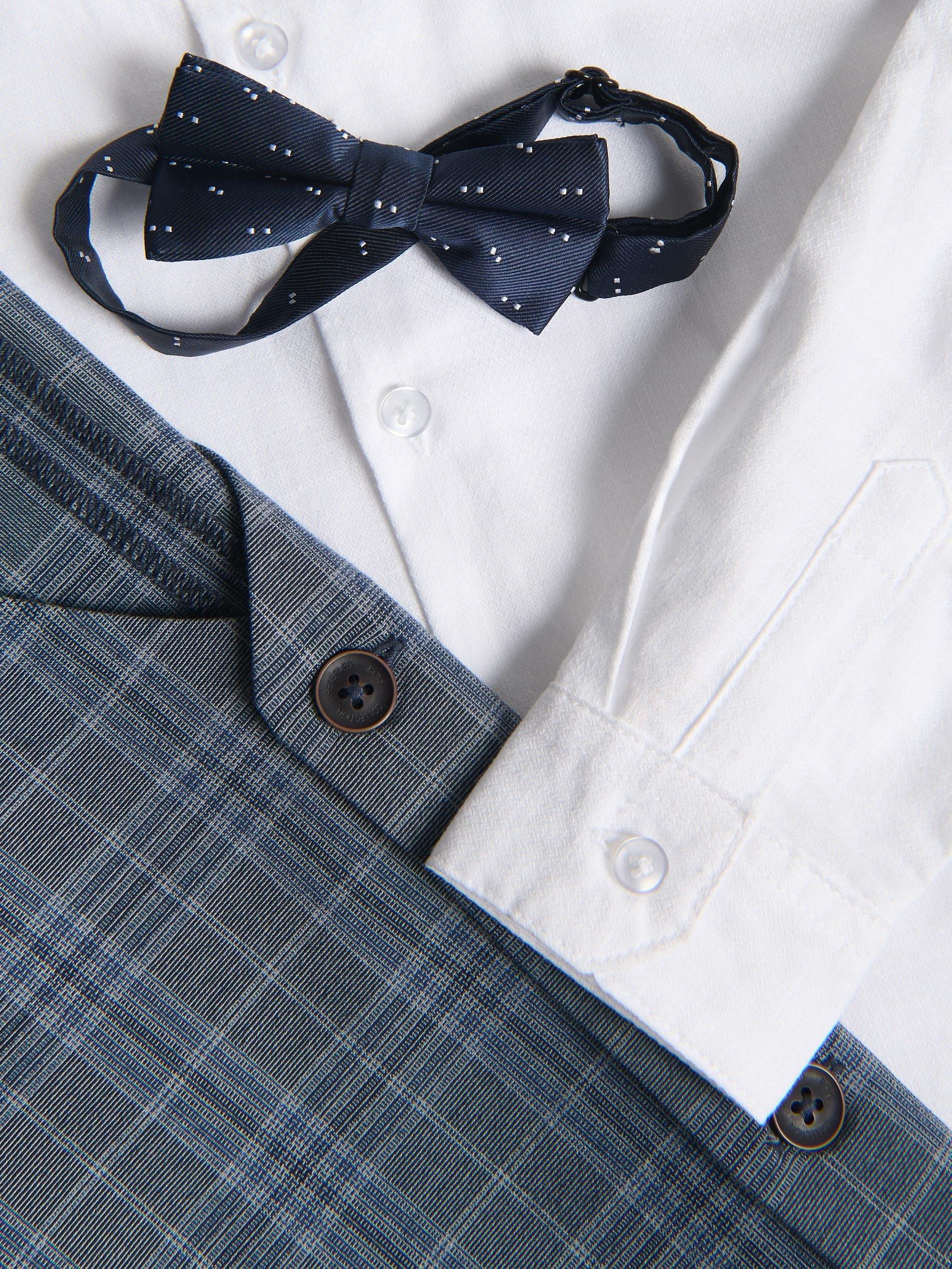 White Elegant Set With Bow Tie, White, large image number 2