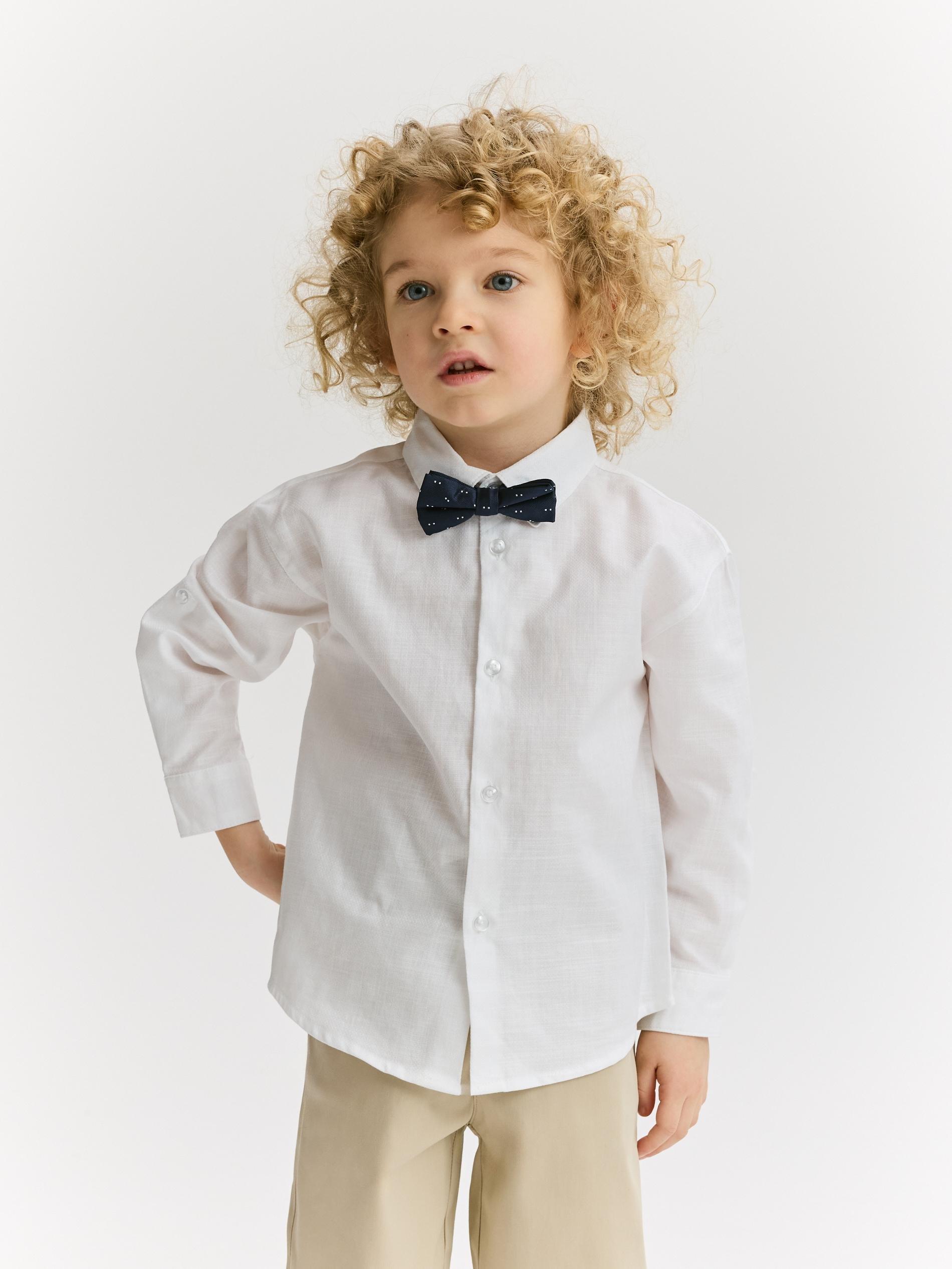 White Elegant Set With Bow Tie, White, large image number 4