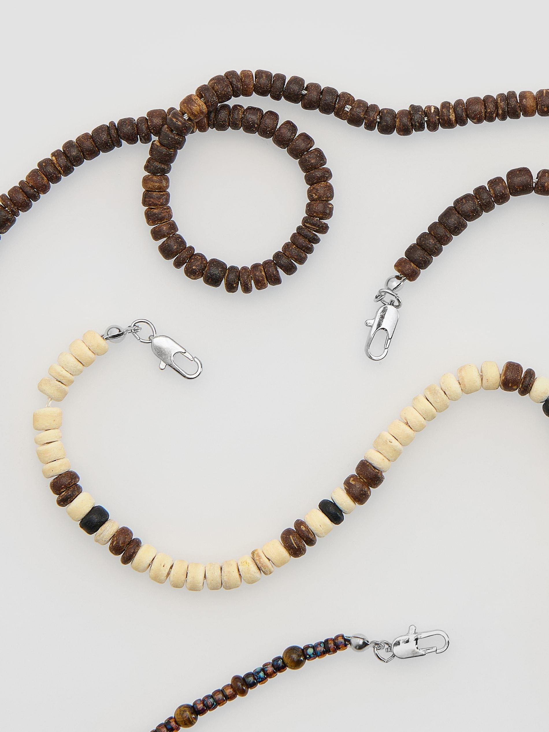 Brown Necklace Set, Brown, large image number 1