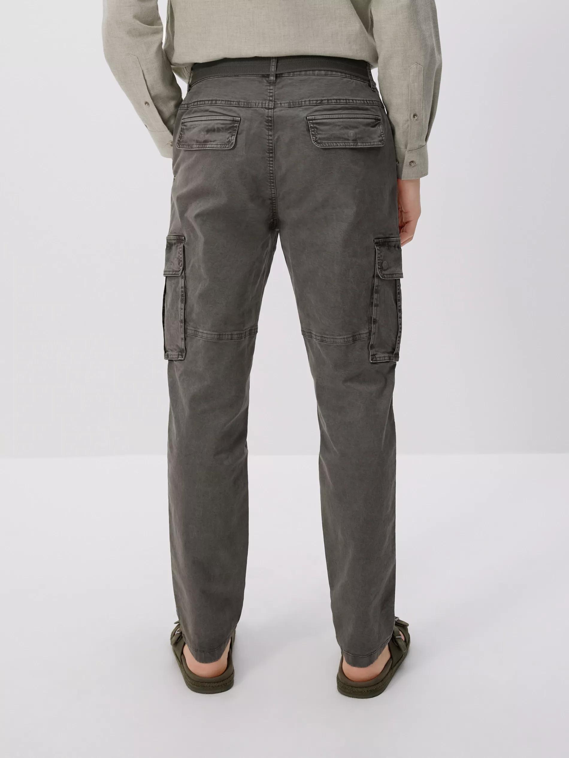 Green Slim Fit Cargo Pants With Belt, Khaki, large image number 3