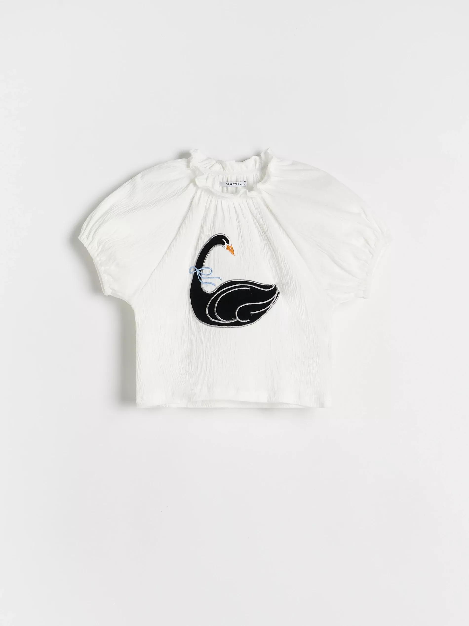Cream T-Shirt With Applique, Kids Girls, , large image number 5
