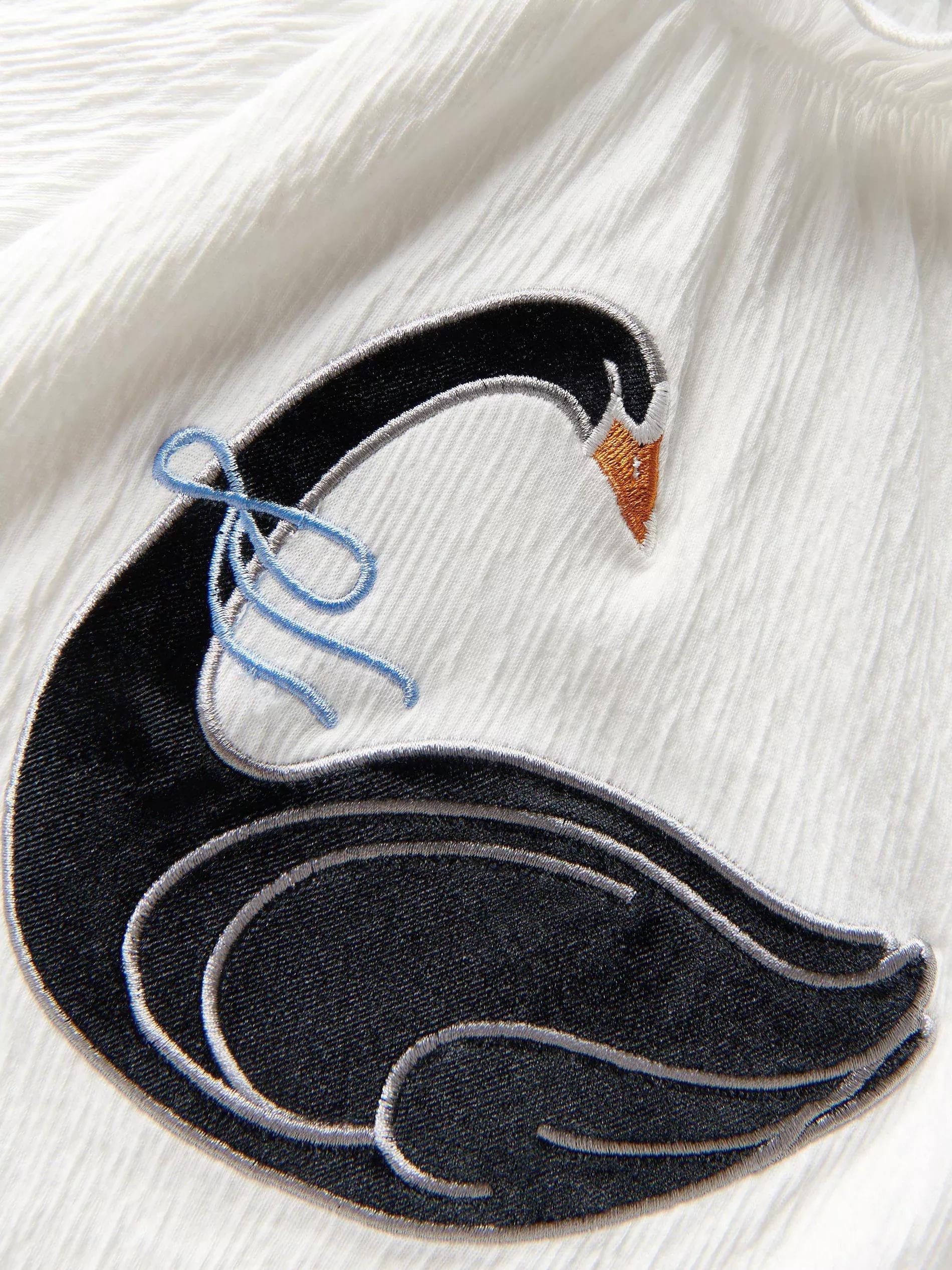 Cream T-Shirt With Applique, Kids Girls, , large image number 7