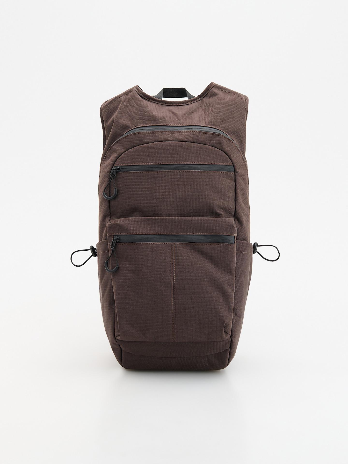 Brown Spacious Backpack With Handle, Brown, medium