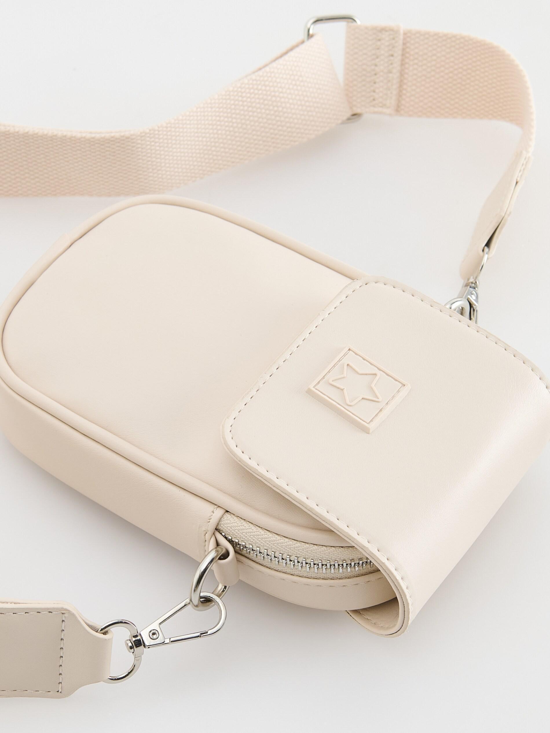 Beige Handbag With Sewn Applications, Beige, large image number 1