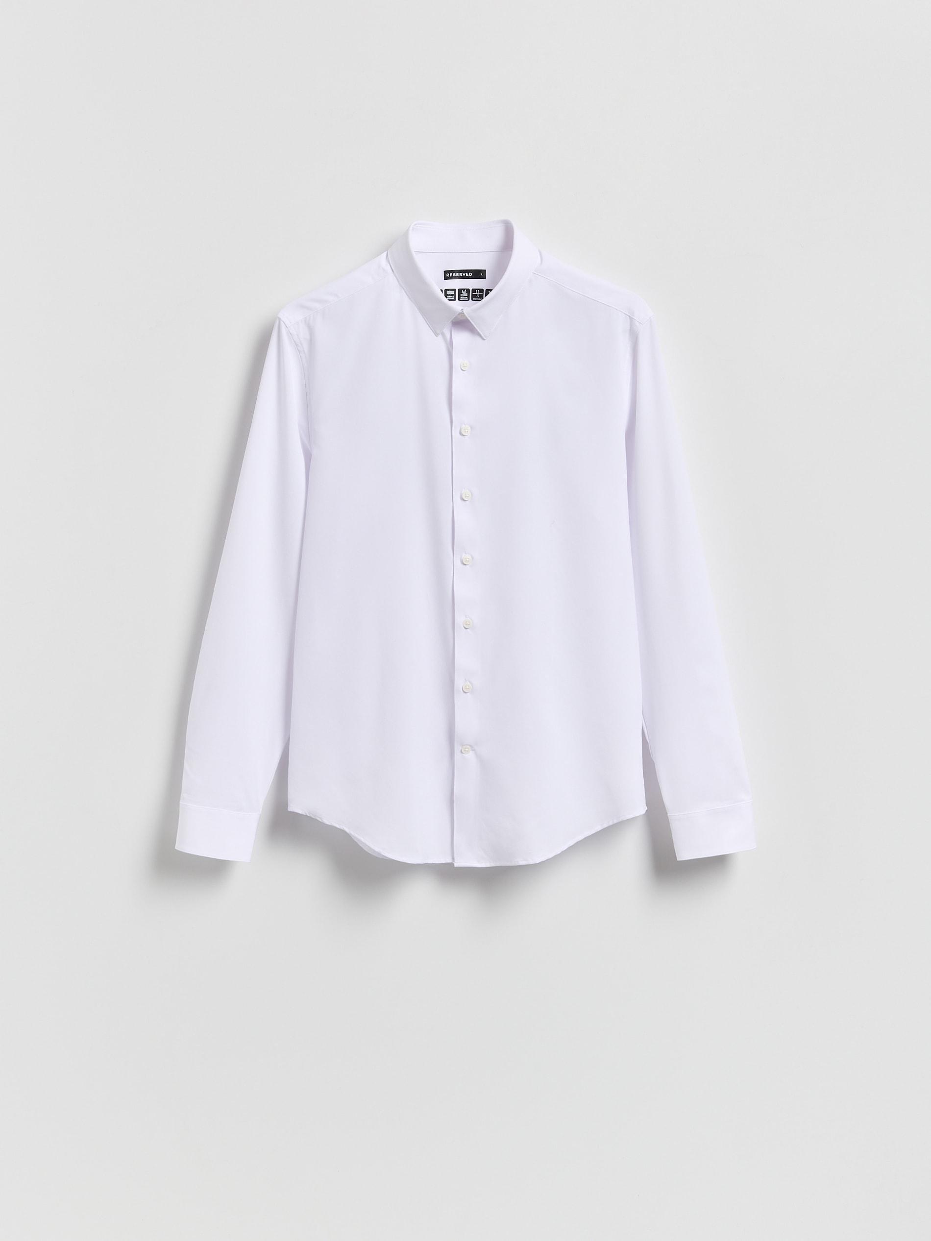 White Slim Fit Shirt, White, medium