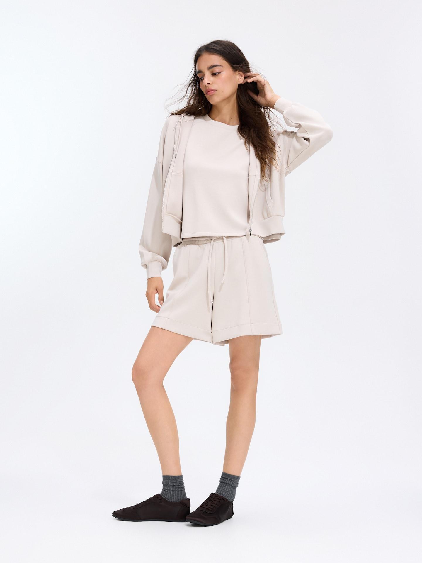 Beige Modal Sweat Shorts, Beige, large image number 0