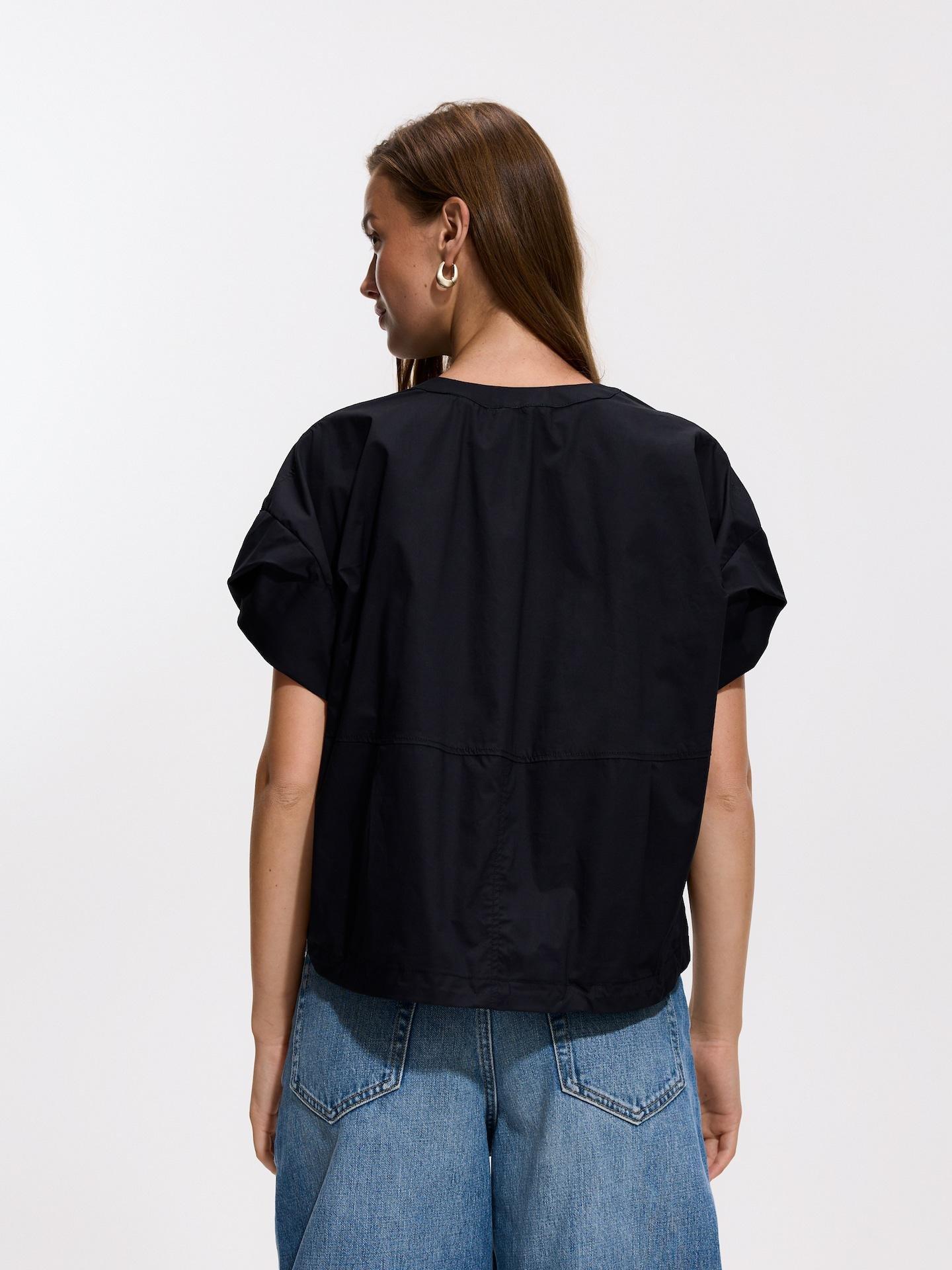 Black Shirt With Decorative Sleeves, Black, large image number 3