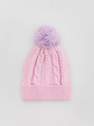 Reserved - Pastel Pink Cap With A Pompom, Kid Girl