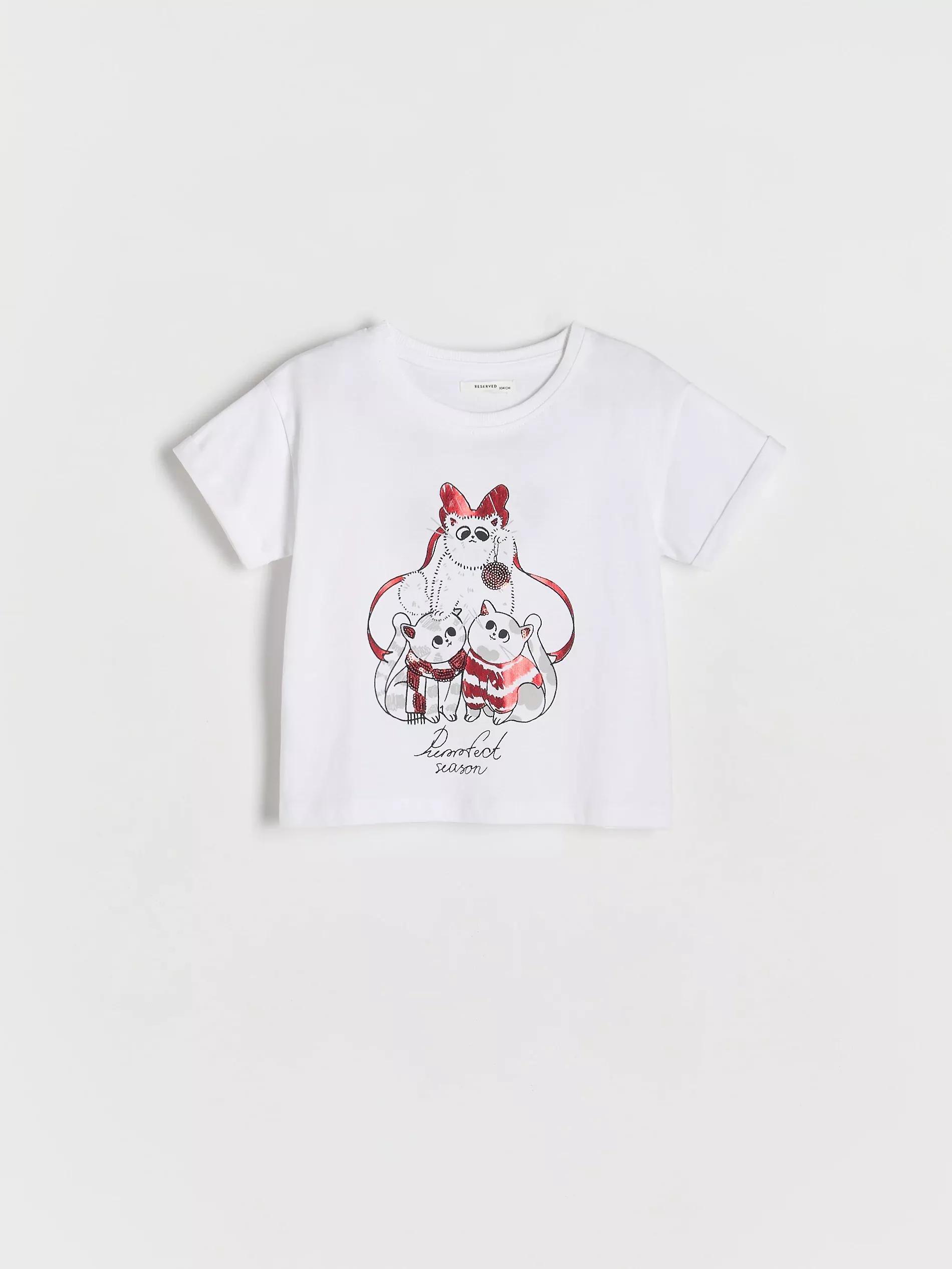 Cream Printed T-Shirt, Kids Girls, , large image number 3