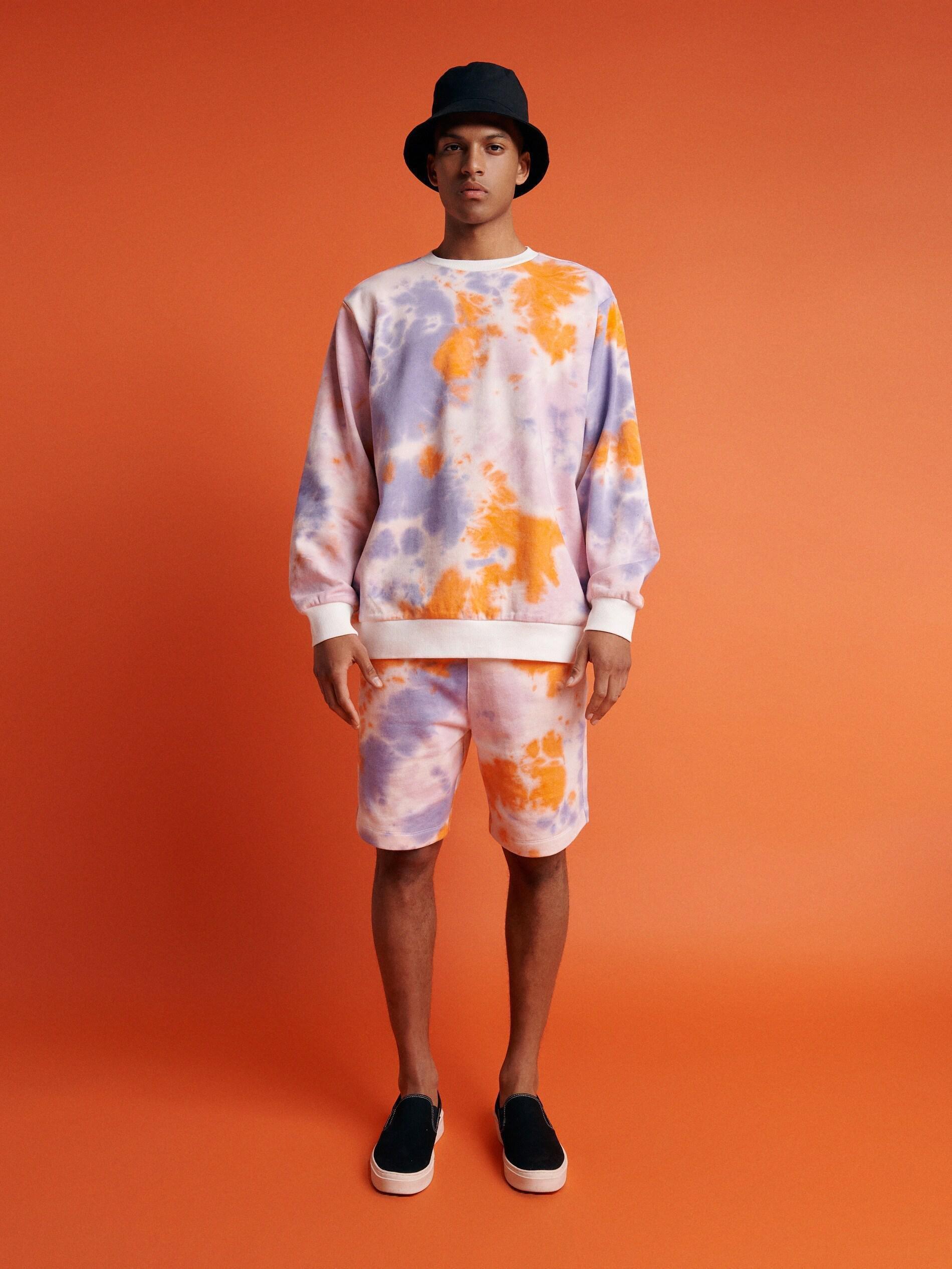 Lavender Tie Dye Sweat Shorts, , large image number 0