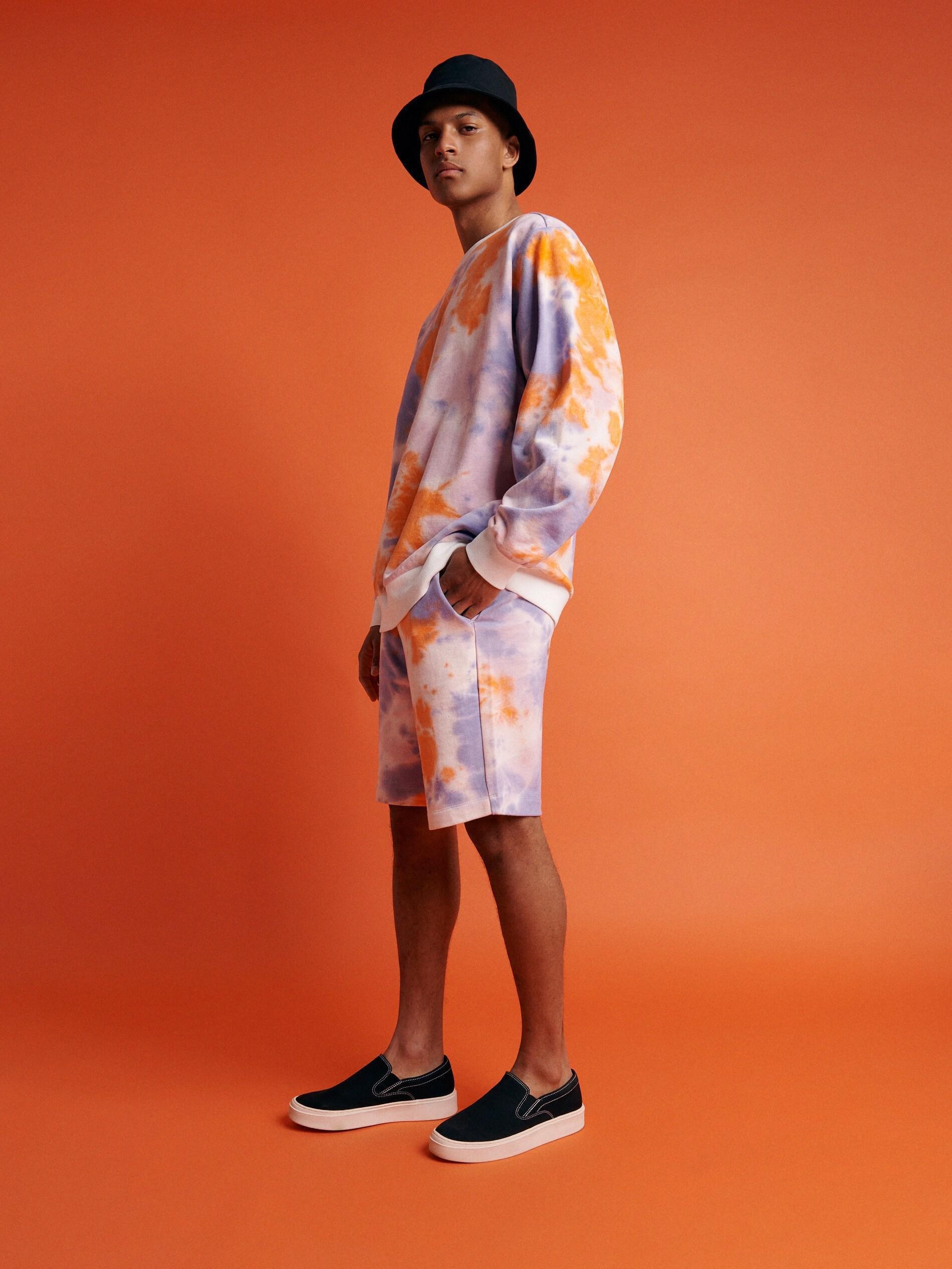 Lavender Tie Dye Sweat Shorts, , large image number 2