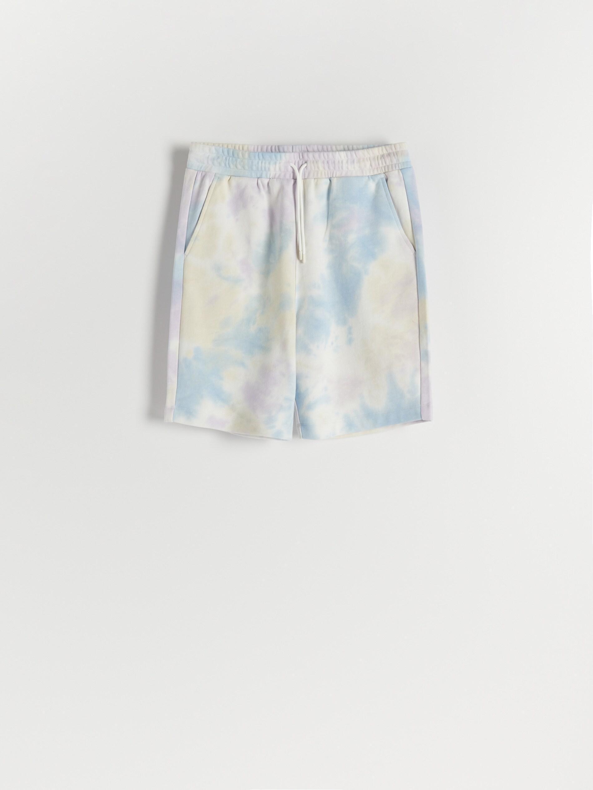 Pale Blue Tie Dye Sweat Shorts, , large image number 4