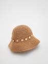 Reserved - Wheat Woven Hat With Decorative Detailing