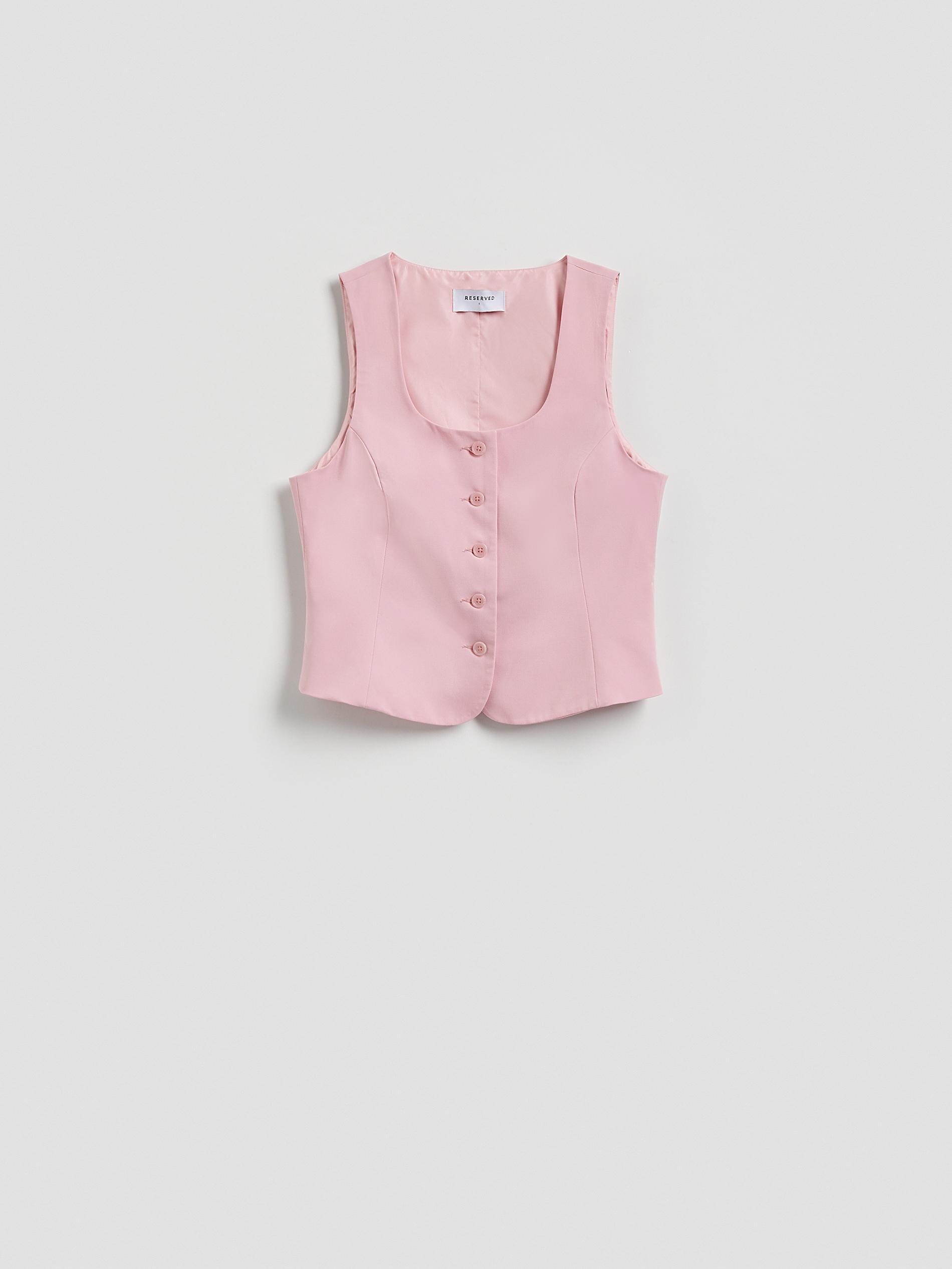 Pink Viscose Rich Vest, Pink, large image number 3