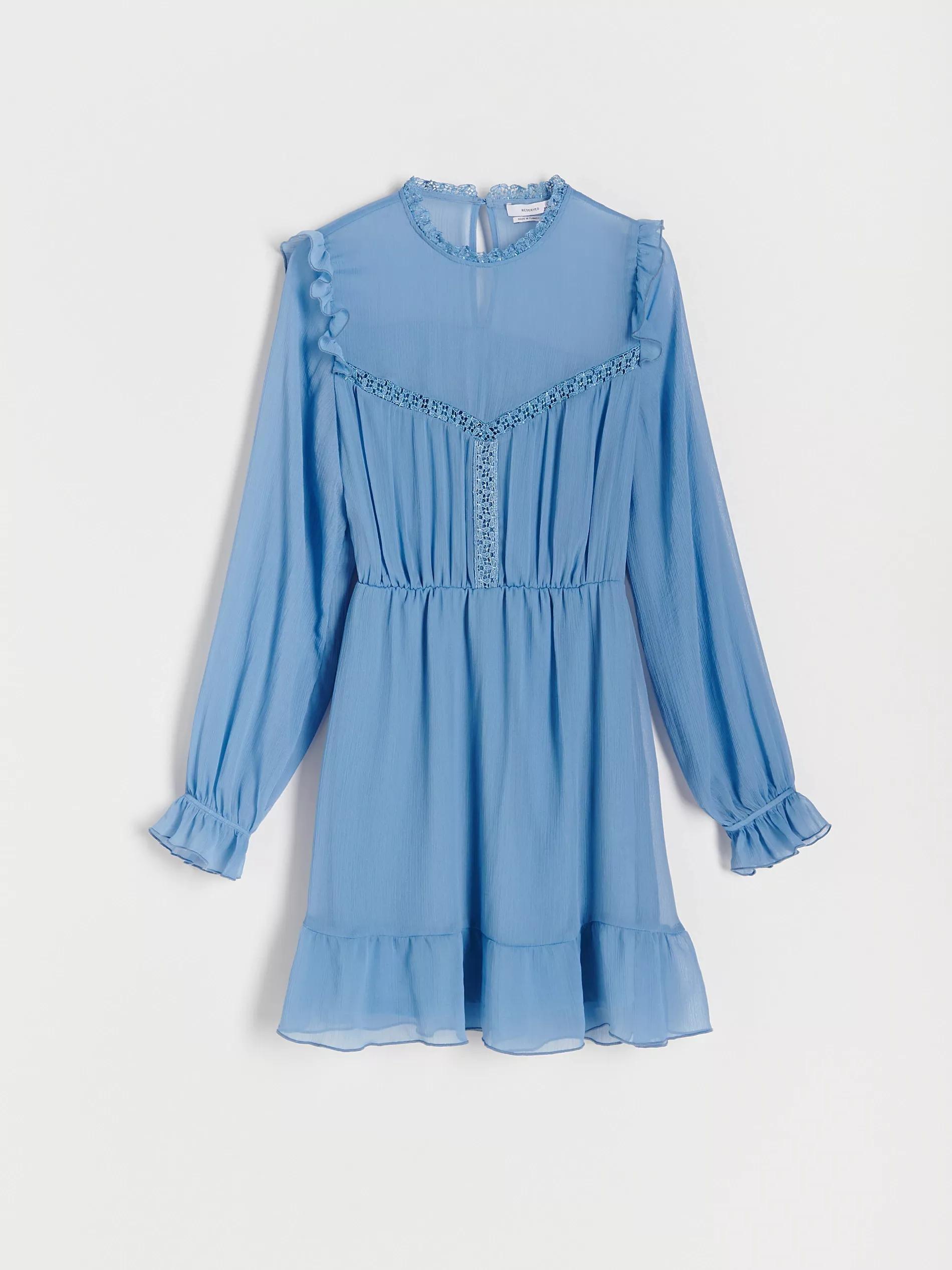 Light Blue Chiffon Mini Dress, , large image number 4