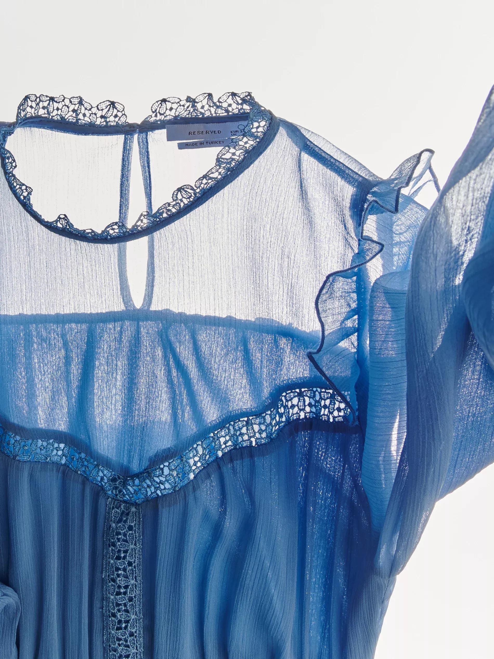 Light Blue Chiffon Mini Dress, , large image number 5