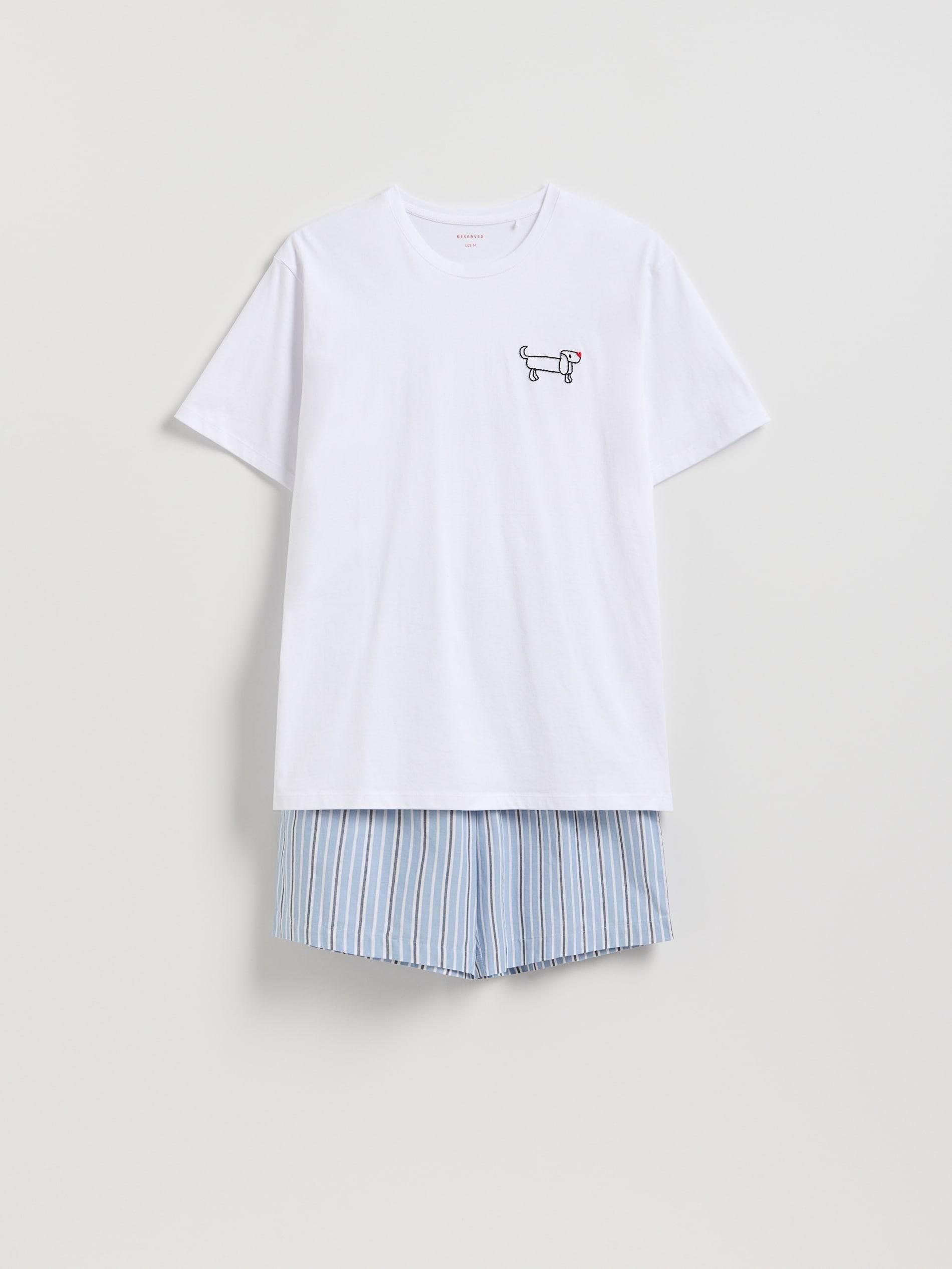 White Two Piece Cotton Pyjama Set, White, medium