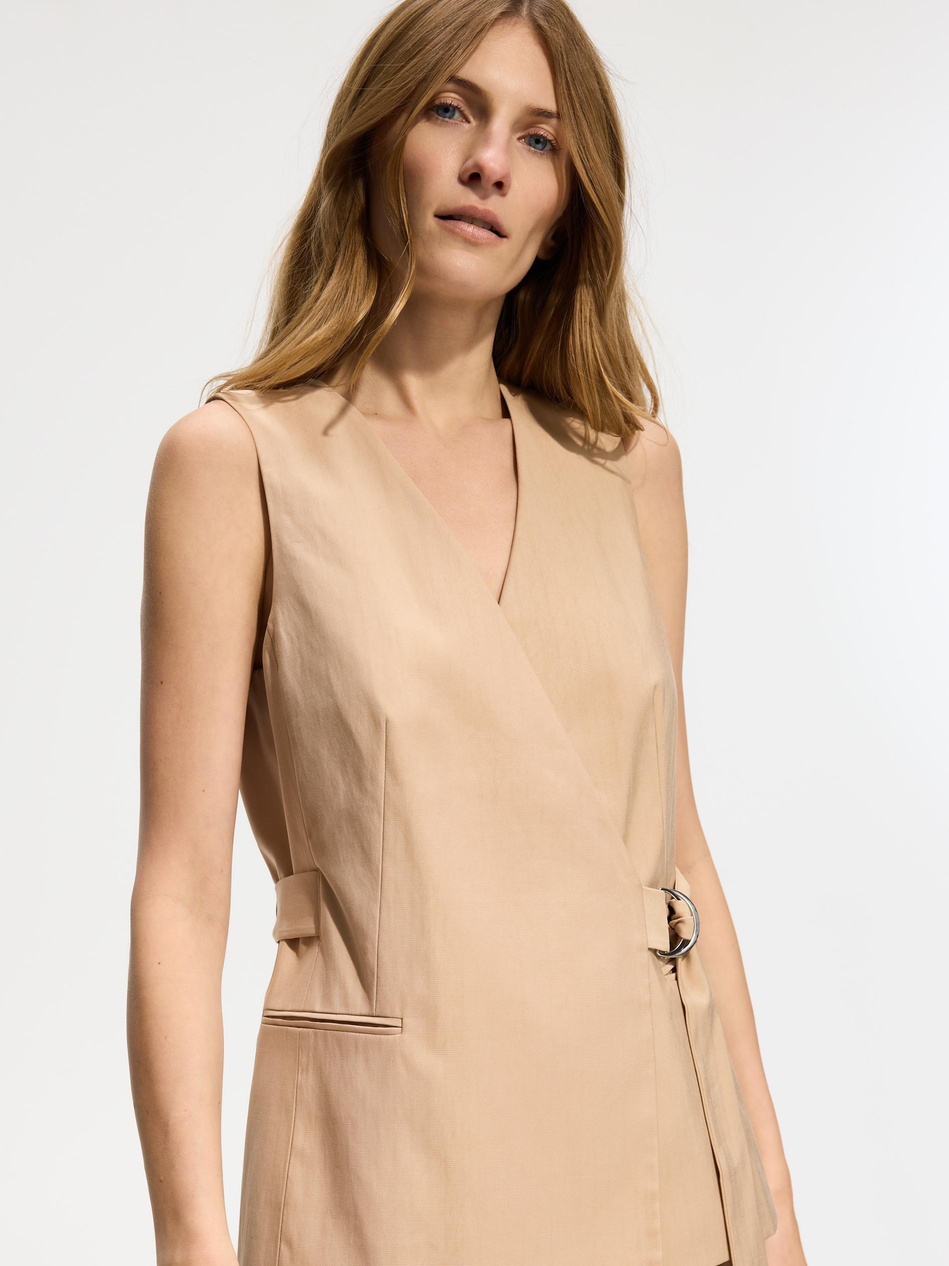 Beige Vest, Beige, large image number 1