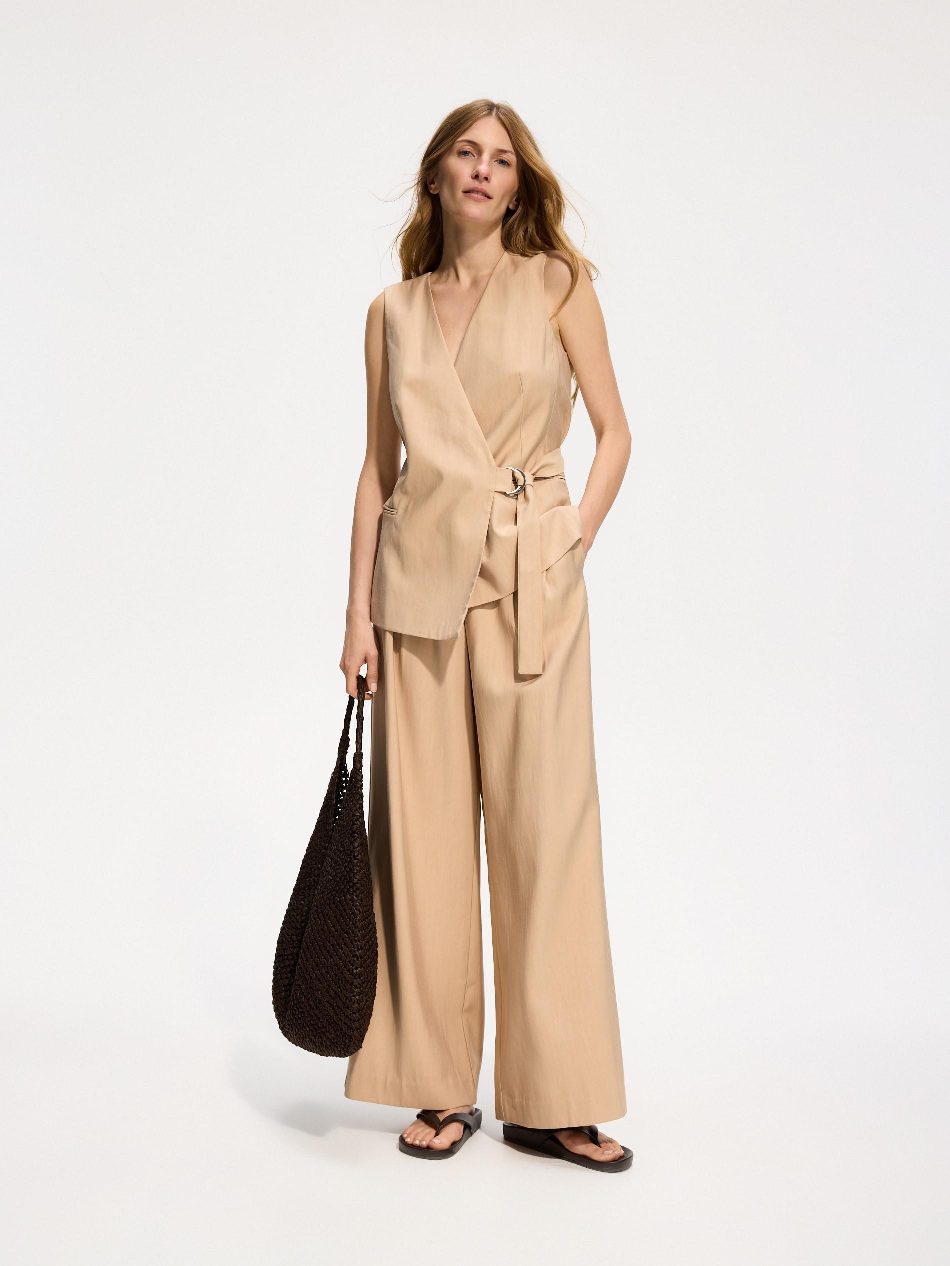 Beige Vest, Beige, large image number 2