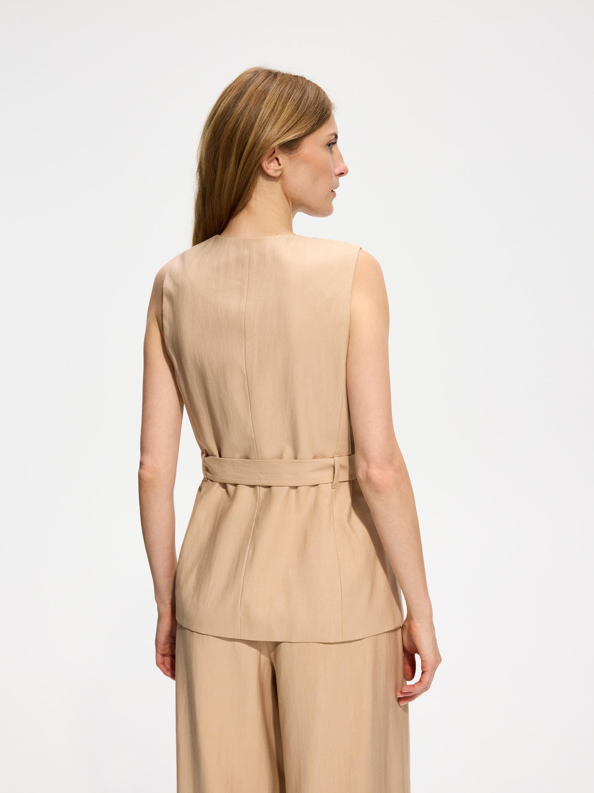 Beige Vest, Beige, large image number 3