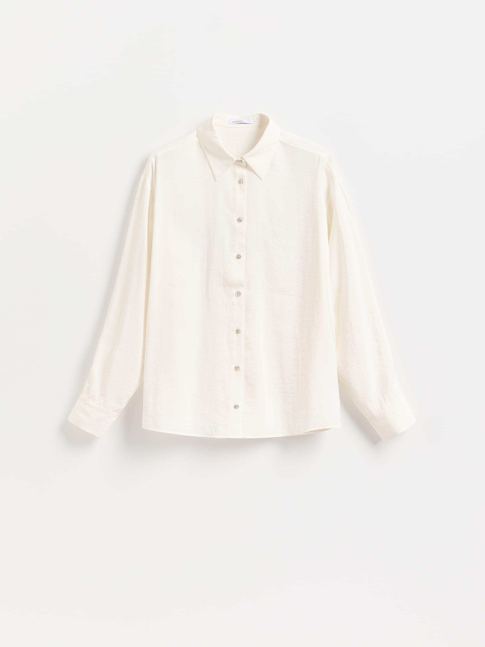 Cream Viscose Rich Shirt, Ivory, large image number 3
