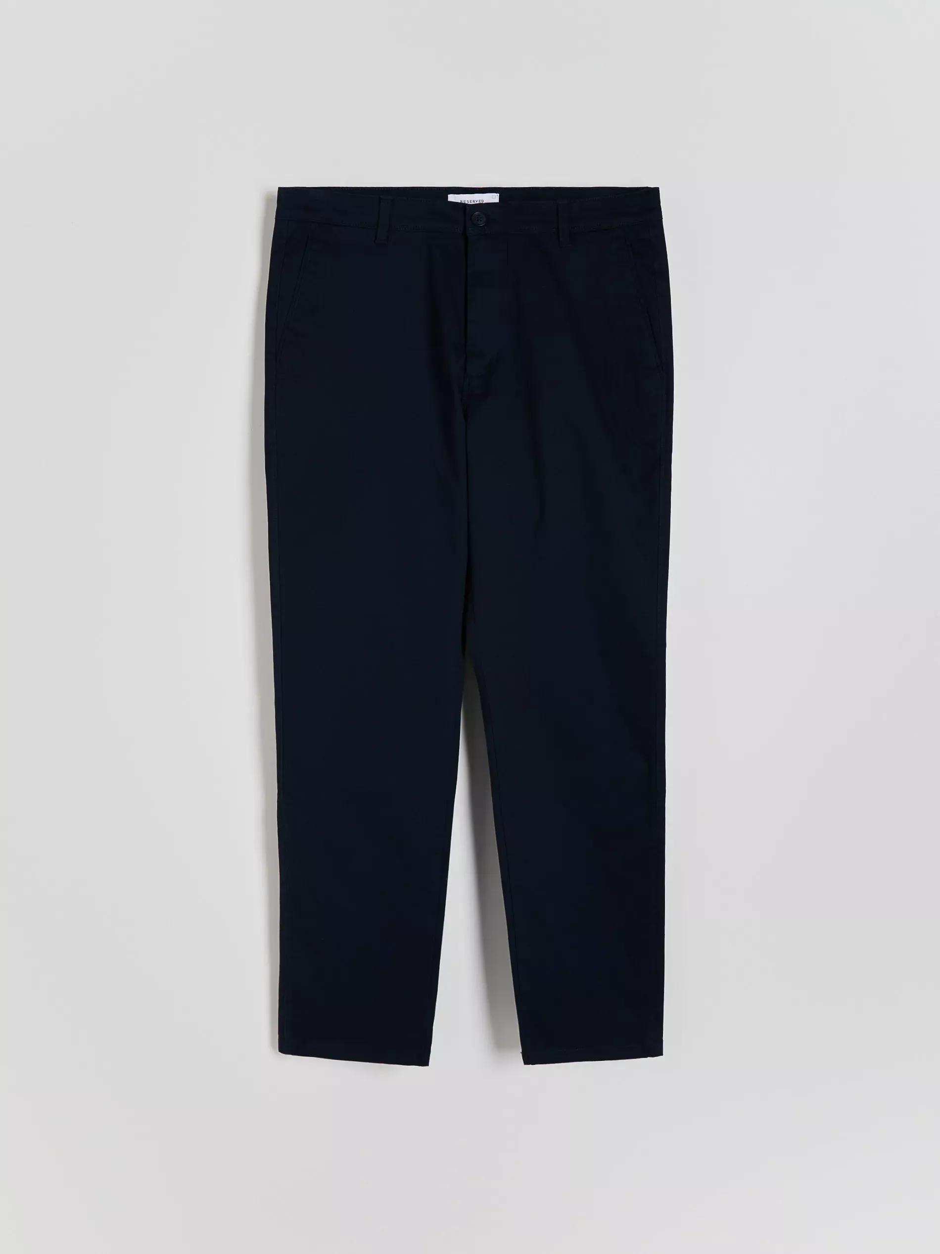 Navy Plain Chino Trousers, , large image number 0