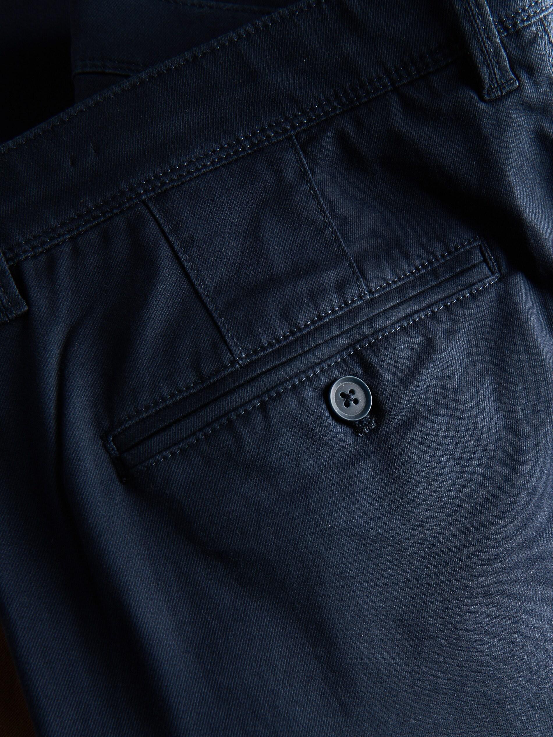 Navy Plain Chino Trousers, , large image number 3