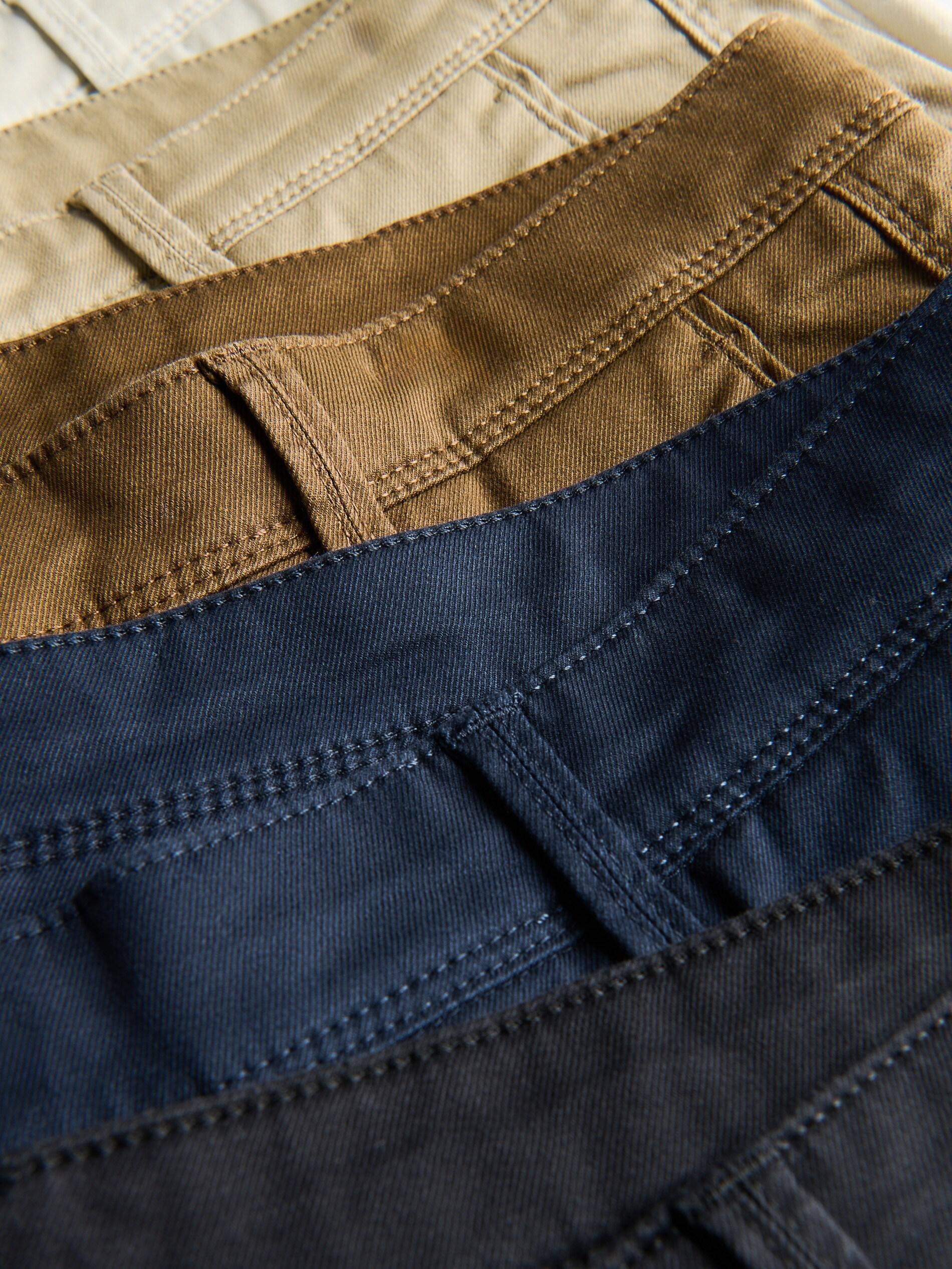 Navy Plain Chino Trousers, , large image number 5