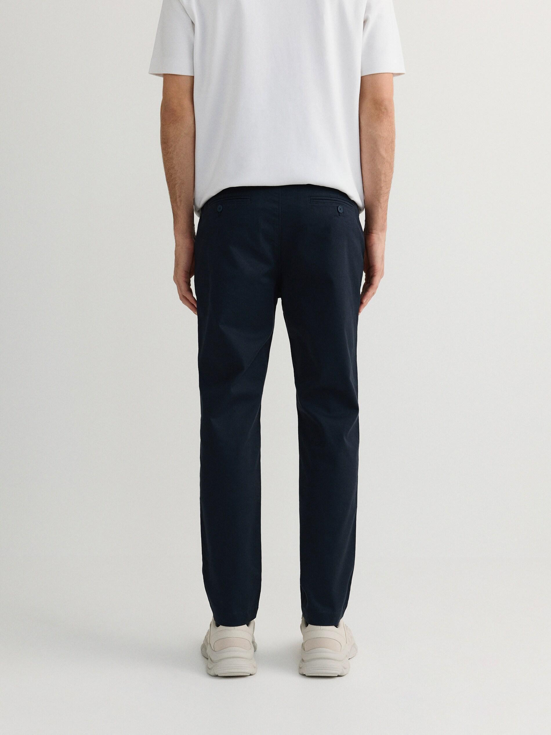 Navy Plain Chino Trousers, , large image number 7