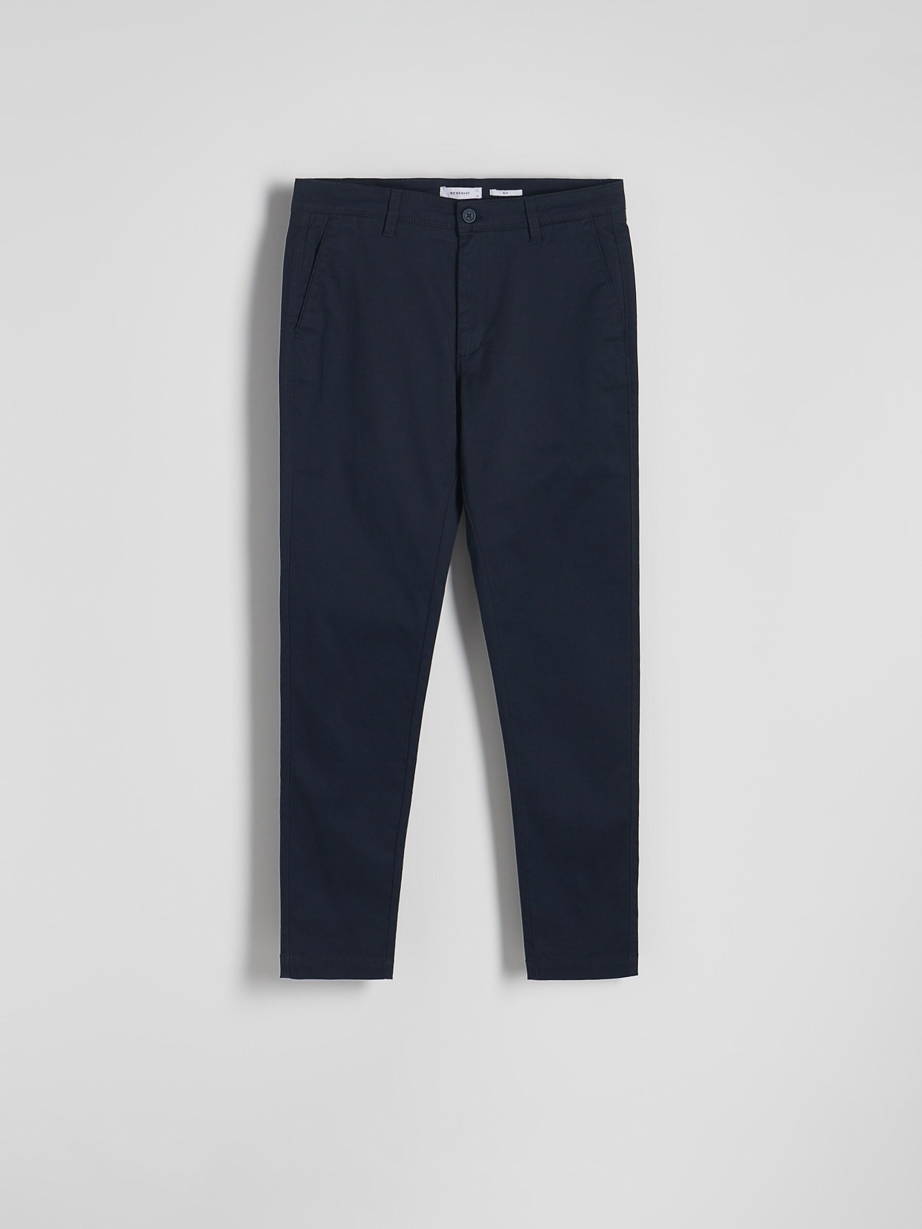 Navy Plain Chino Trousers, , large image number 8